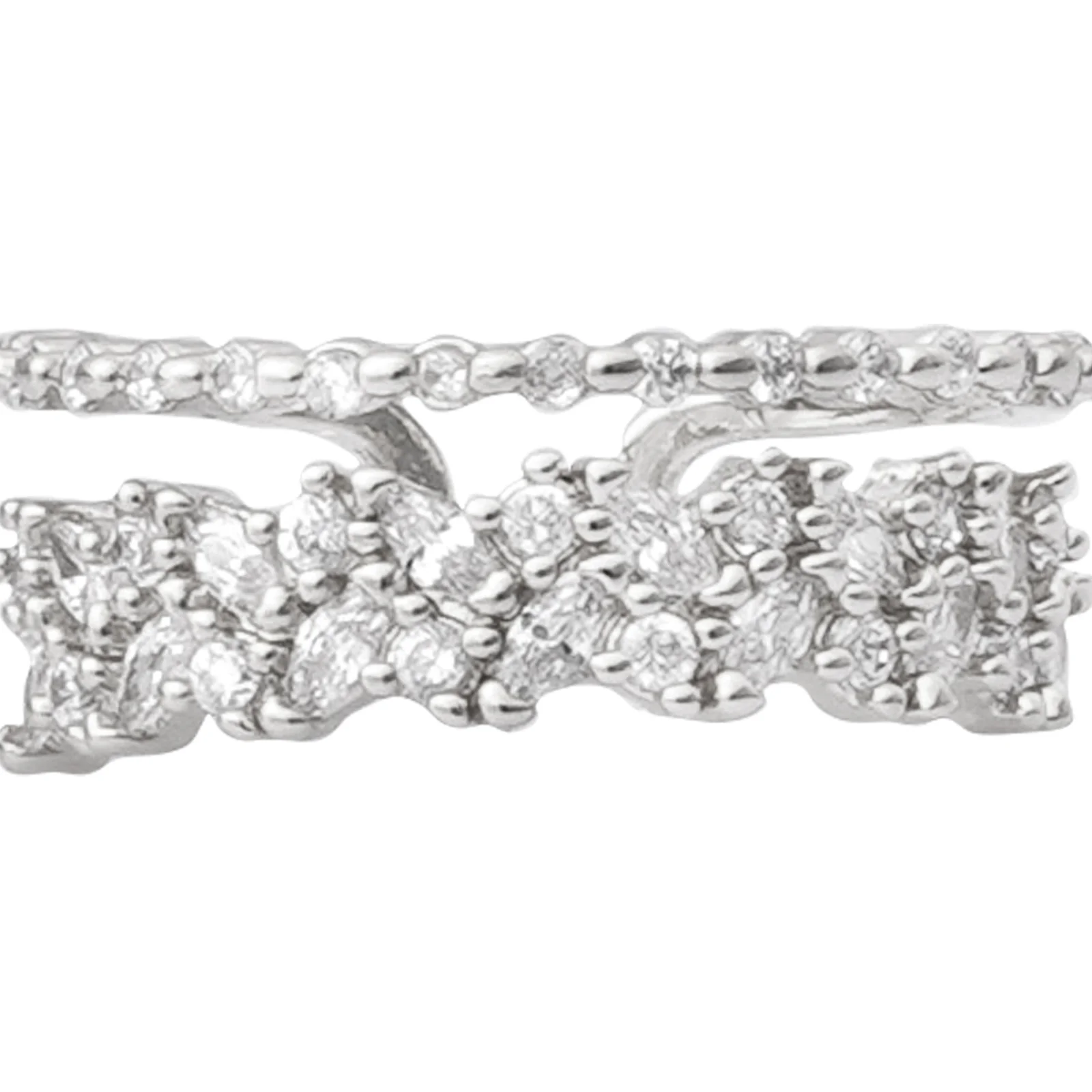 Amour Rhinestones Silver Ring - Image 5