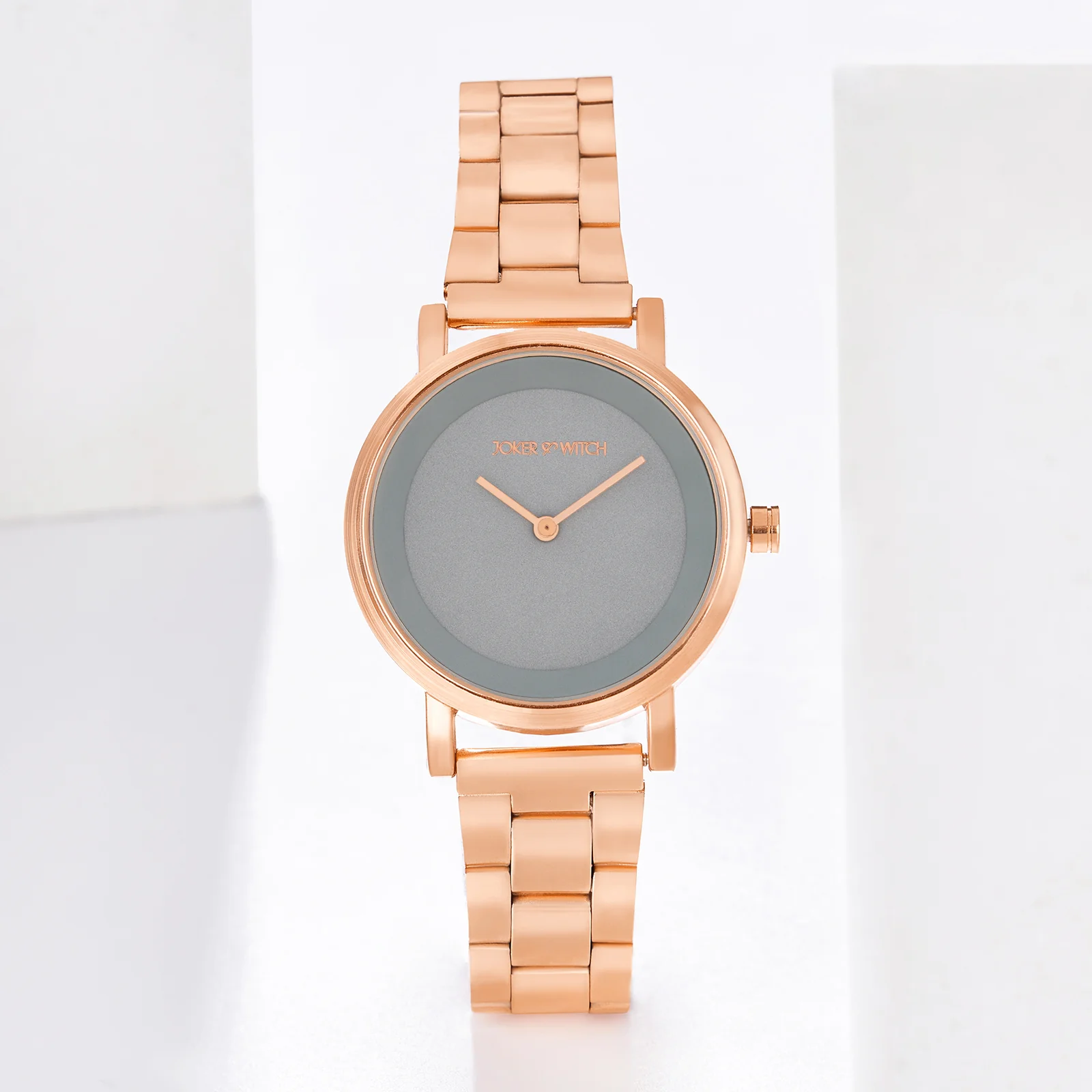 Amsterdam Blue Grey Medium Dial Rose Gold Linked Chain Strap Women's Watch - Image 2