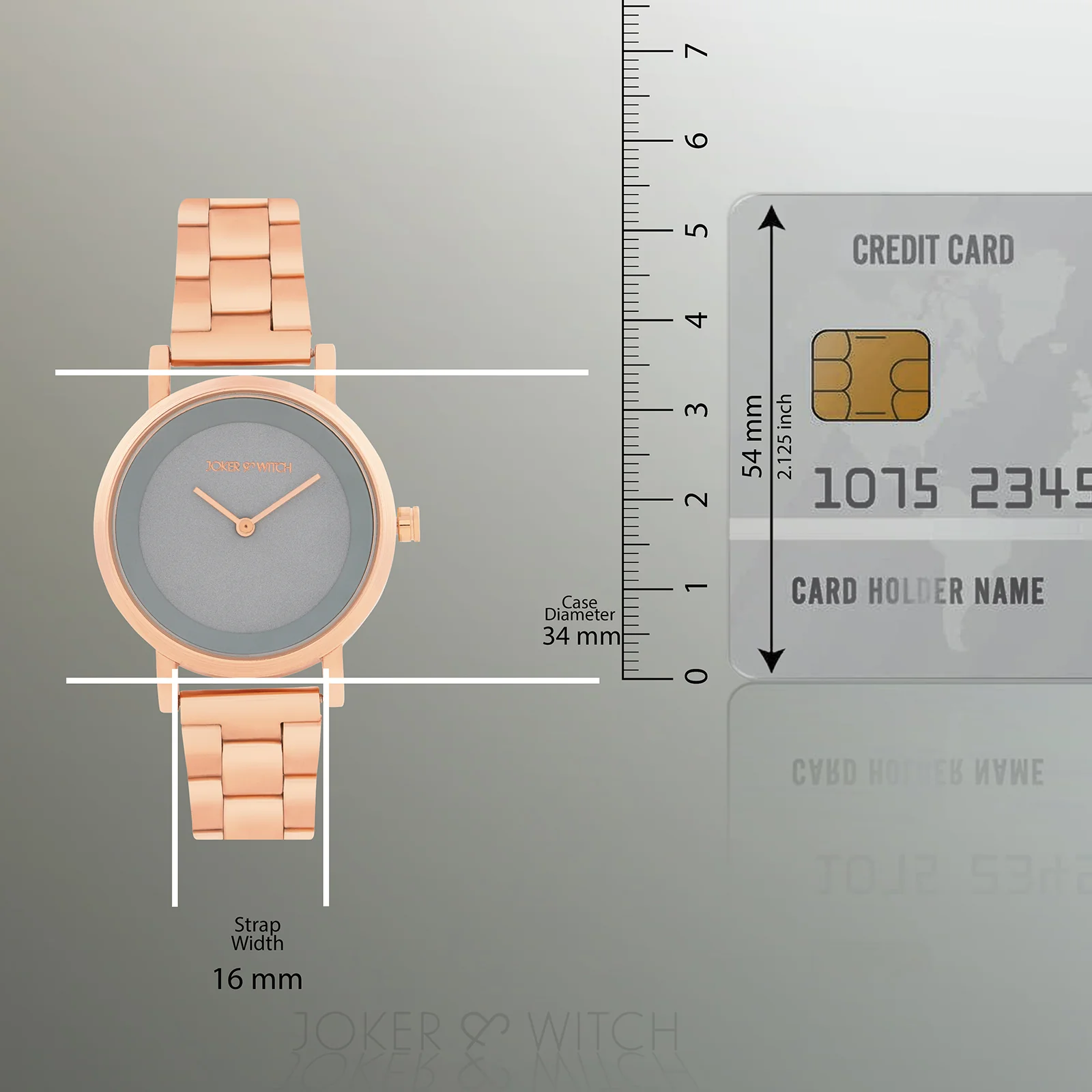 Amsterdam Blue Grey Medium Dial Rose Gold Linked Chain Strap Women's Watch - Image 8