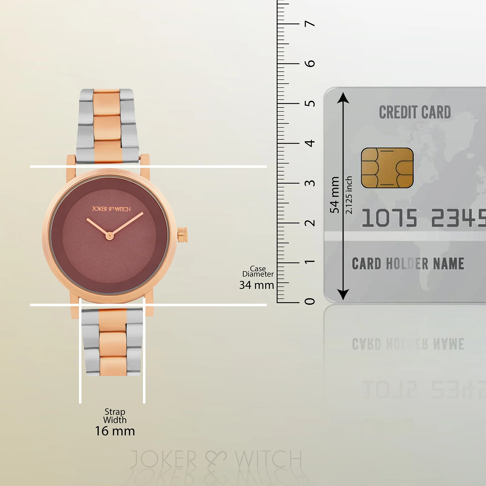 Amsterdam Taupe Medium Dial Dual Tone Linked Chain Strap Women's Watch - Image 8