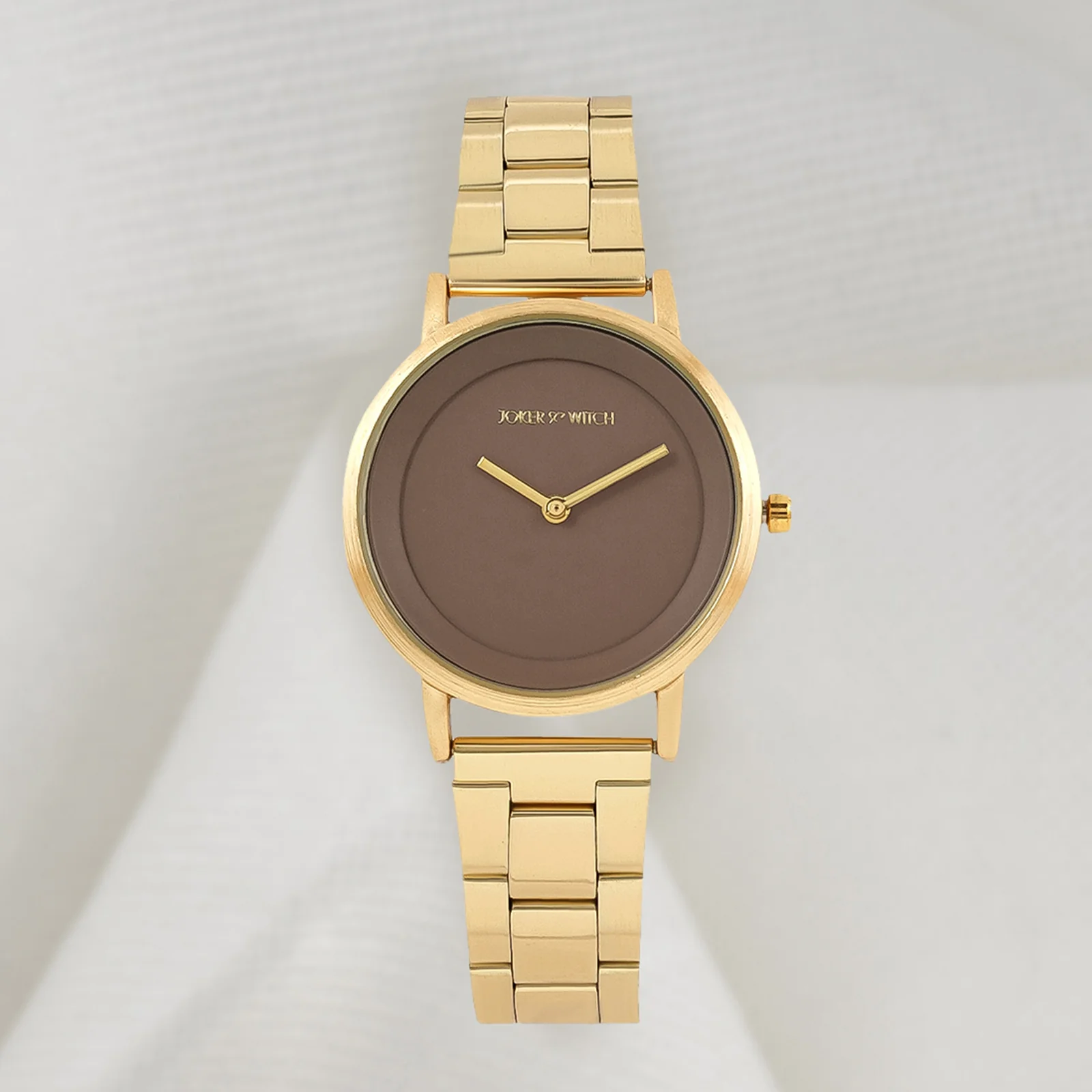 Amsterdam Taupe Medium Dial Gold Linked Chain Strap Women's Watch - Image 2