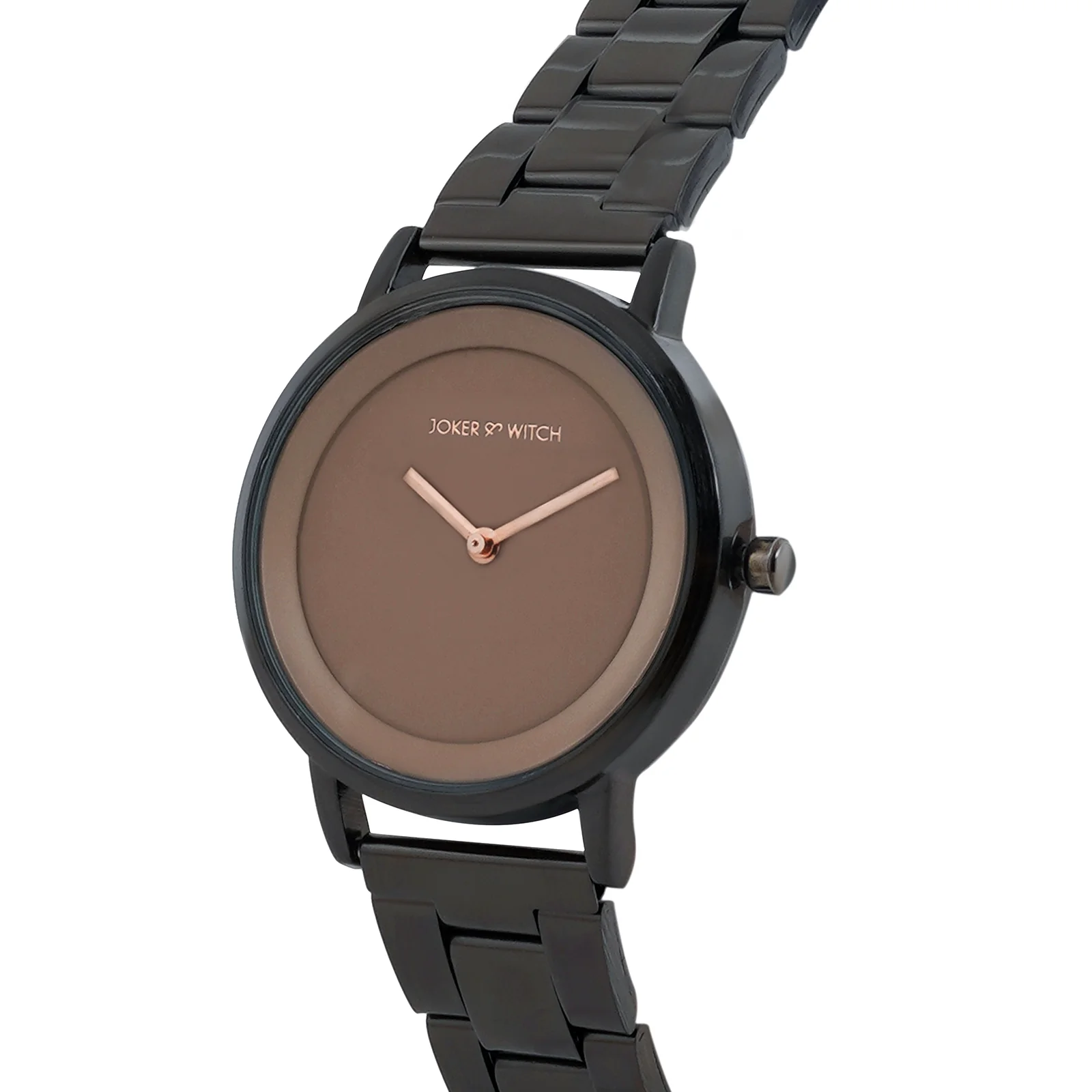 Amsterdam Taupe Medium Dial Gunmetal Linked Chain Strap Women's Watch - Image 4