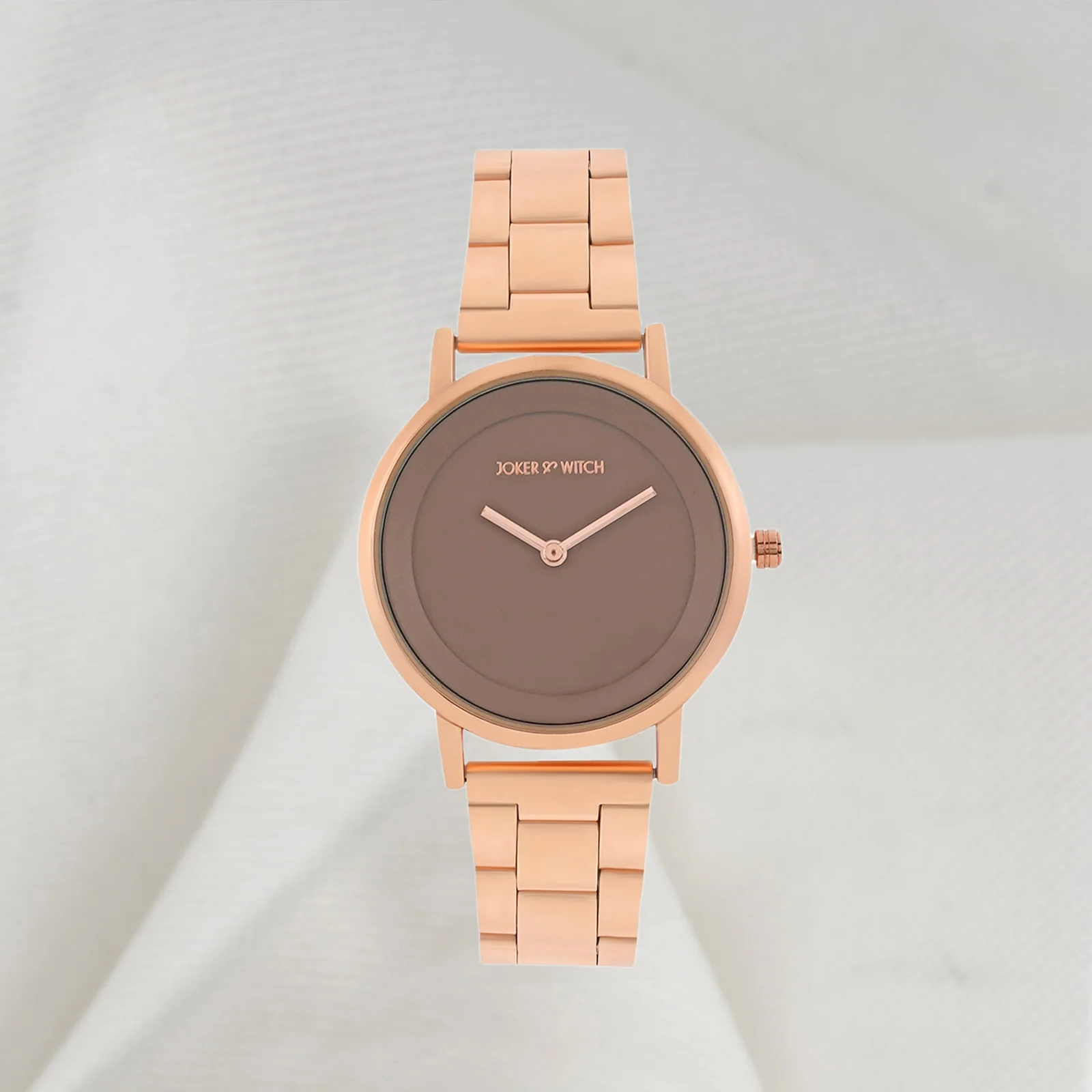 Amsterdam Taupe Medium Dial Rose Gold Linked Chain Strap Women's Watch - Image 3