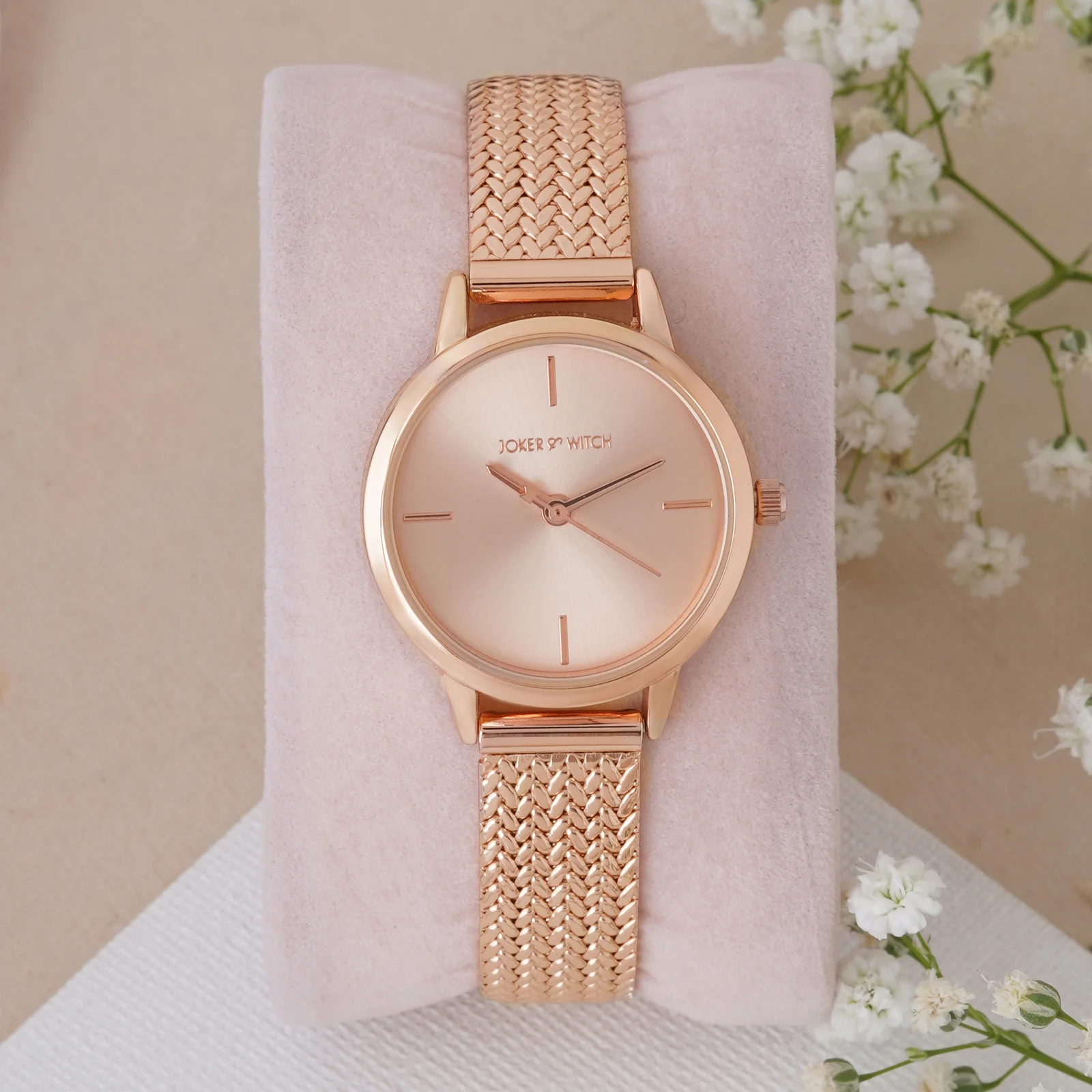 Anetra Rose Gold Small Dial Mesh Strap Women's Watch - Image 2