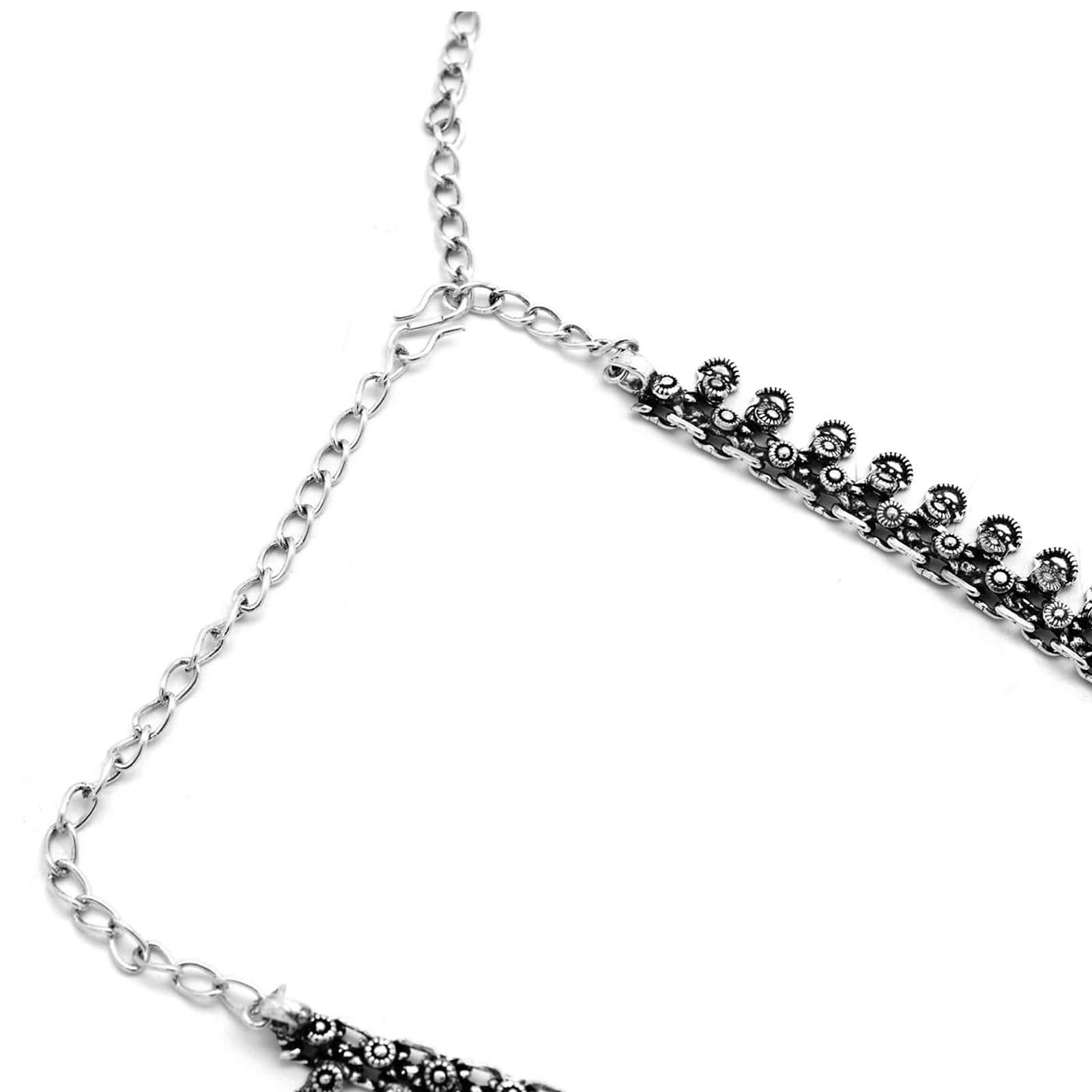 Anika Silver Oxidized Long Necklace - Image 6