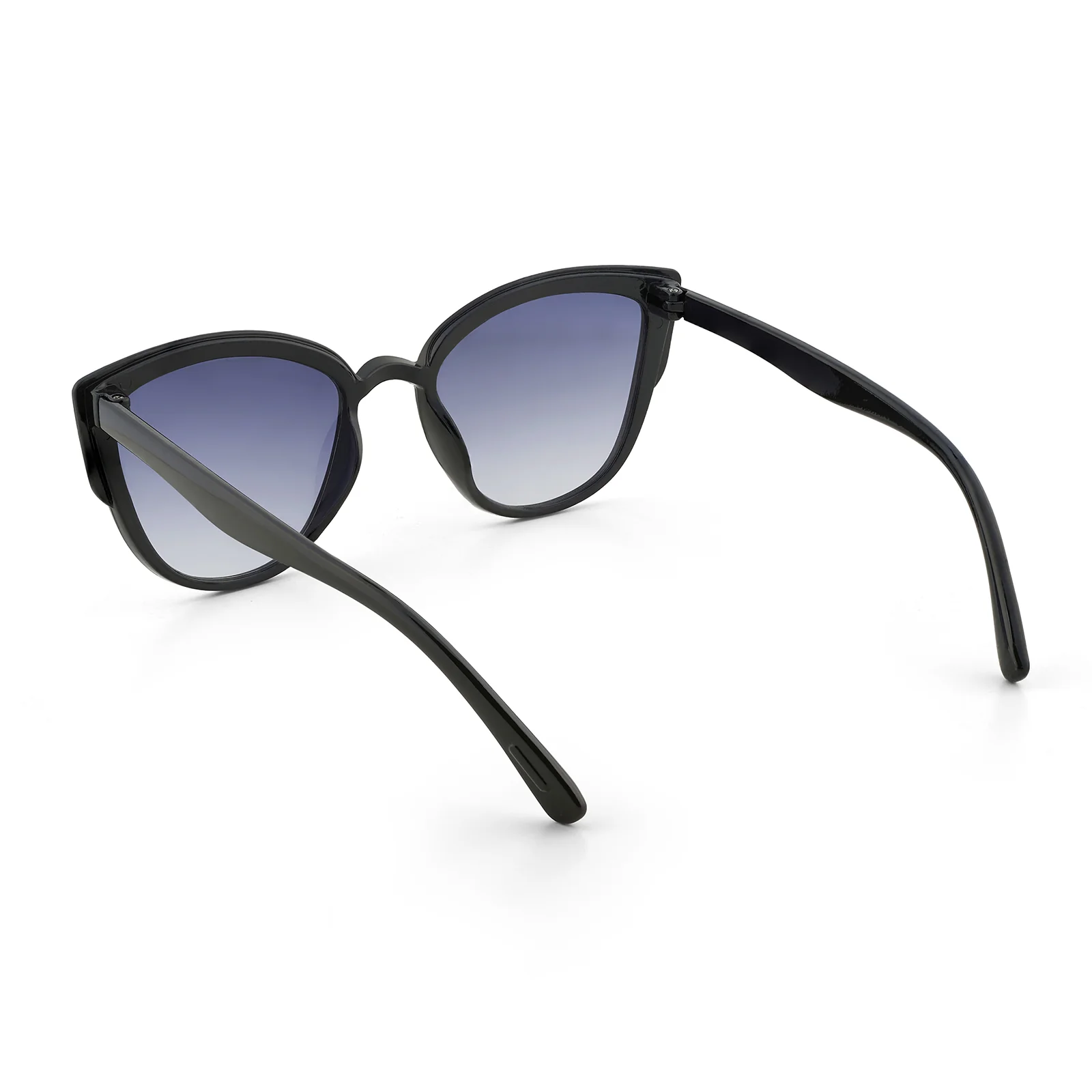 Anna Retro Cateye Purple Ombre Lenses Sunglasses With Black Frames And Gold Accents - Image 6