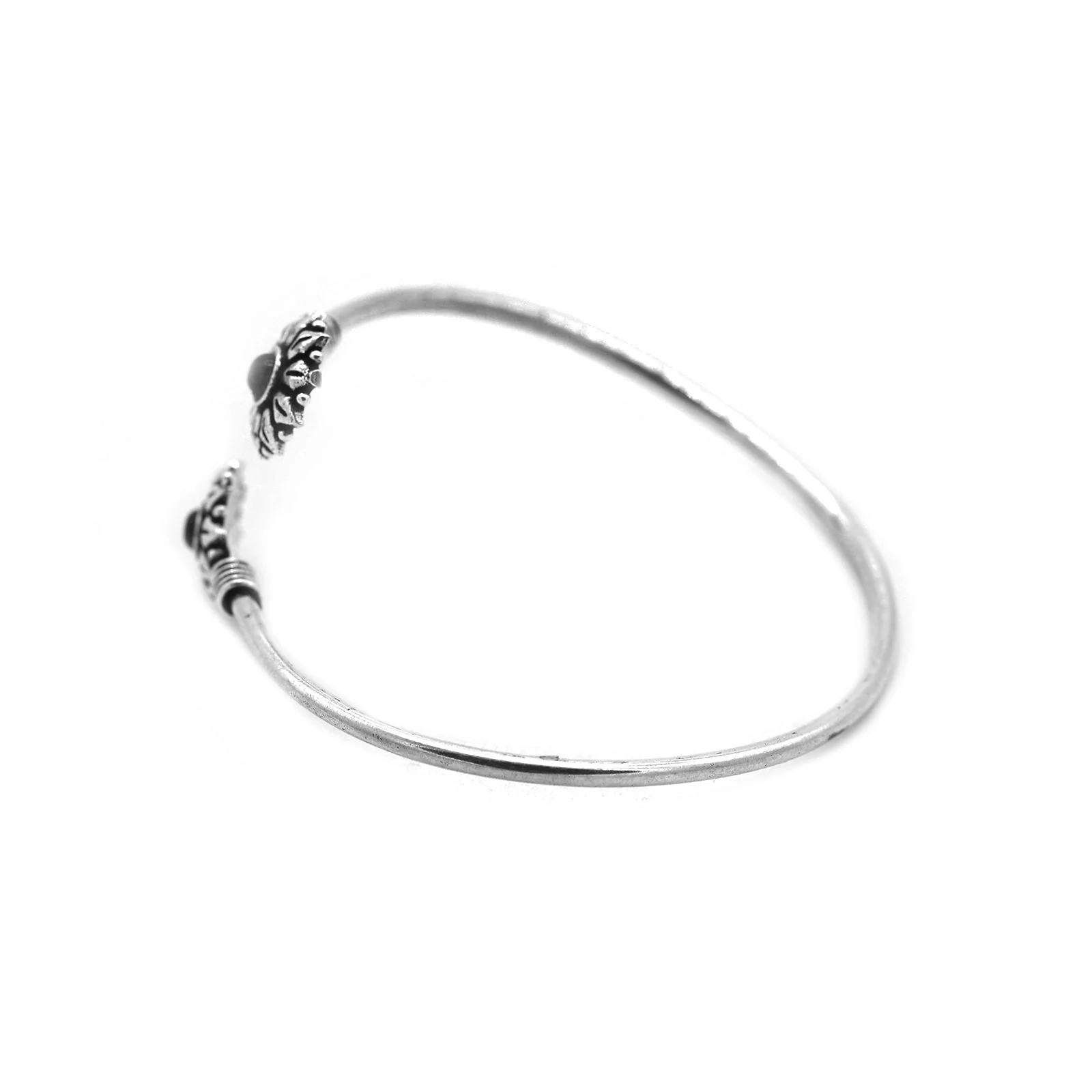 Aparna Black Circular Silver Oxidized Bracelet - Image 4
