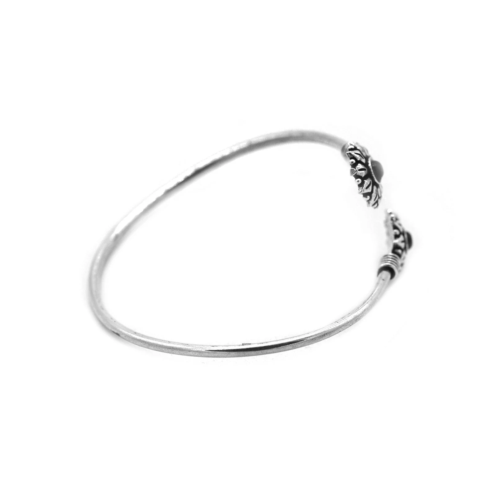 Aparna Black Circular Silver Oxidized Bracelet - Image 5