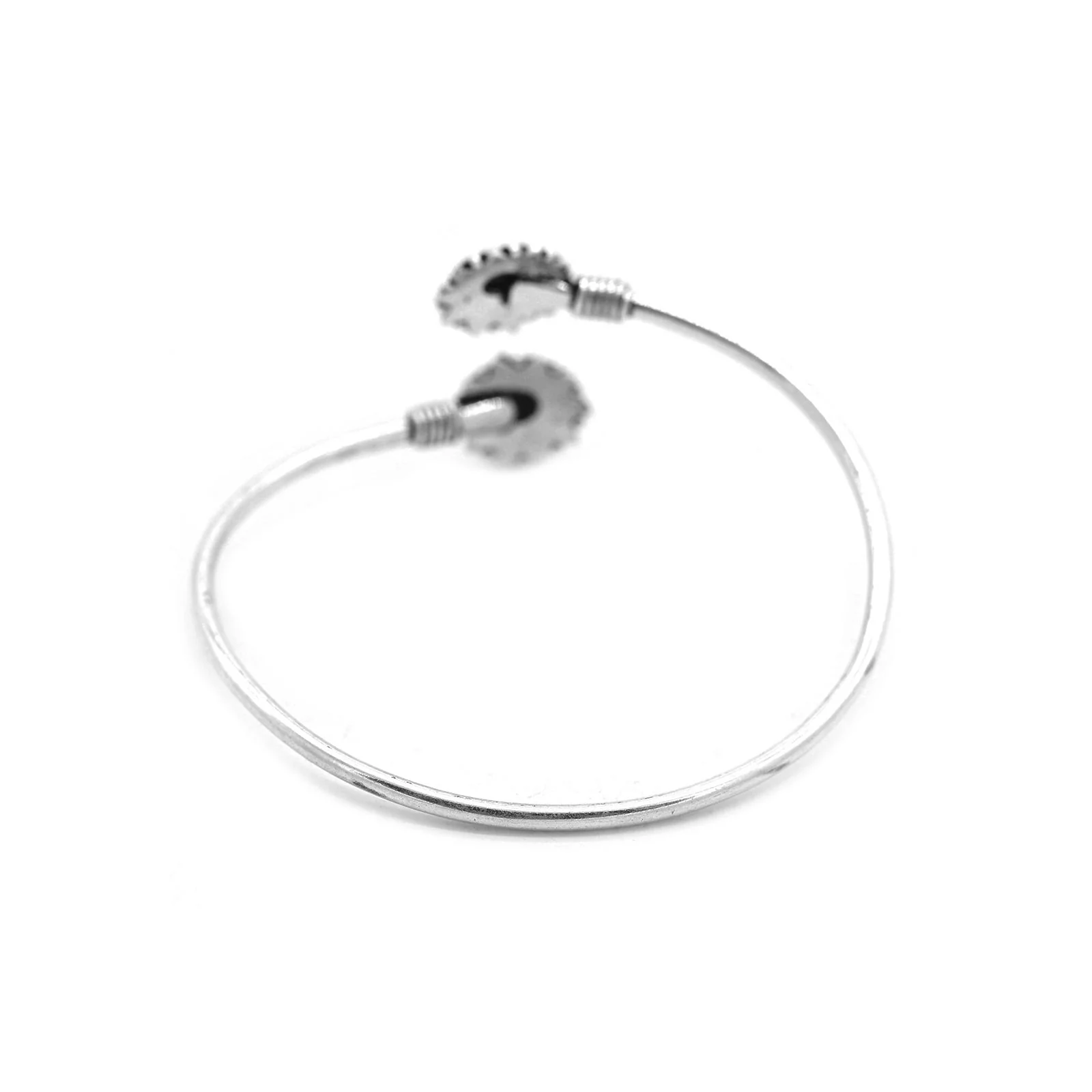 Aparna Black Circular Silver Oxidized Bracelet - Image 6