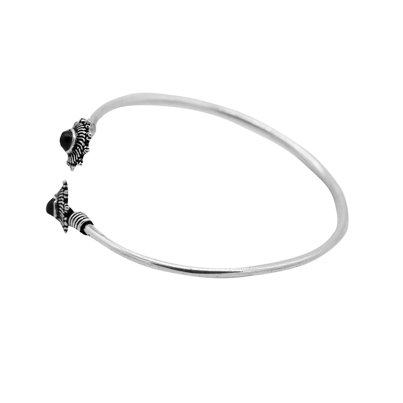 Aparna Black Flower Silver Oxidized Bracelet - Image 4