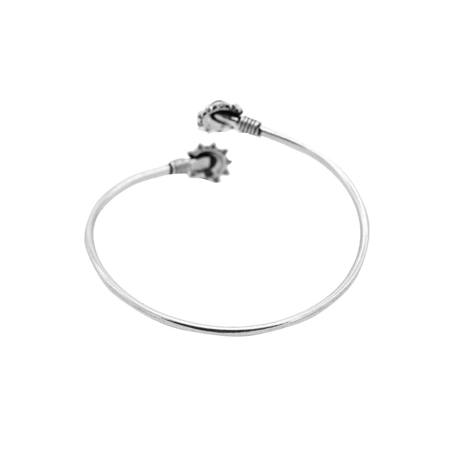 Aparna Black Flower Silver Oxidized Bracelet - Image 6