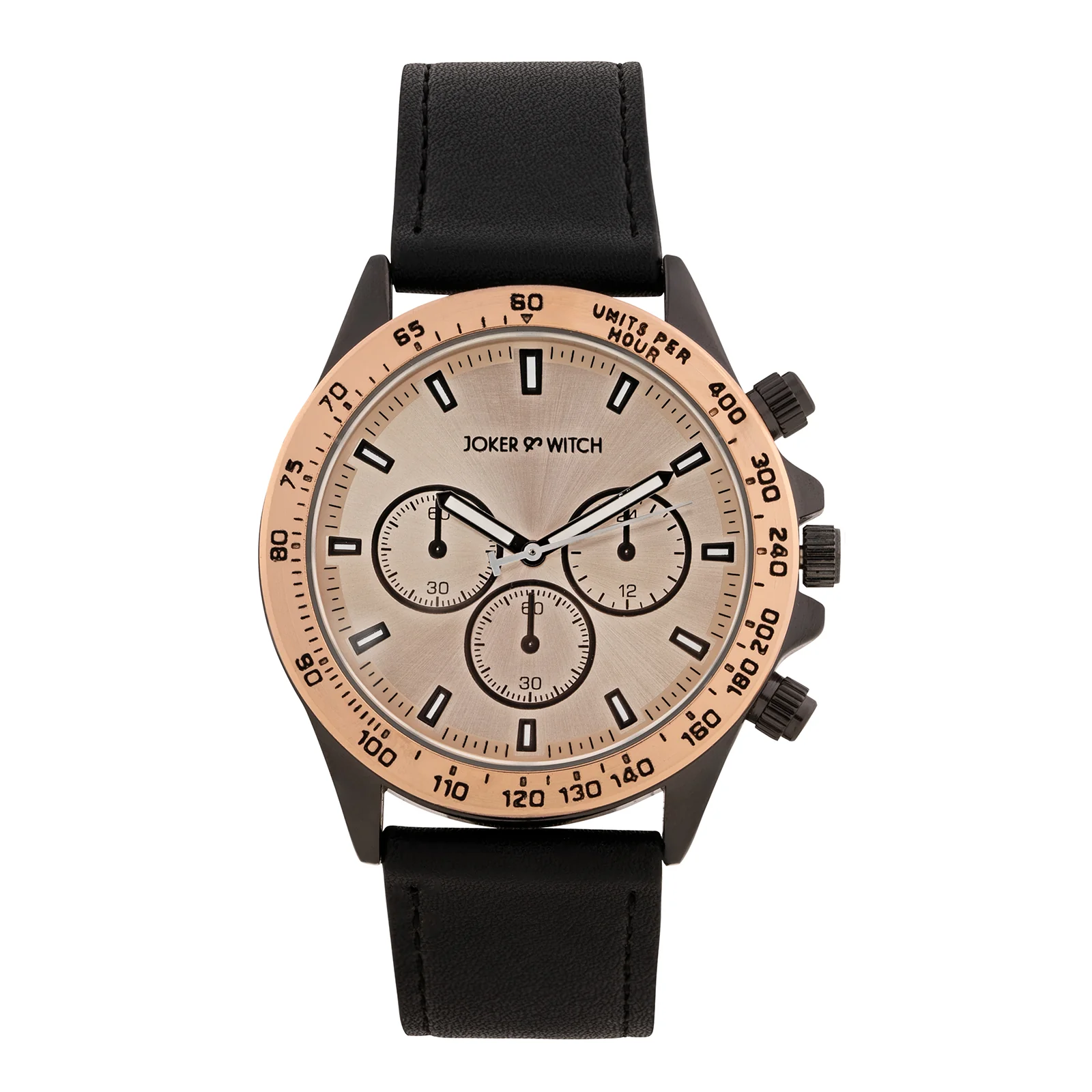 Apex Rose Gold Large Dial Black Silicone Strap Men's Watch - Image 3