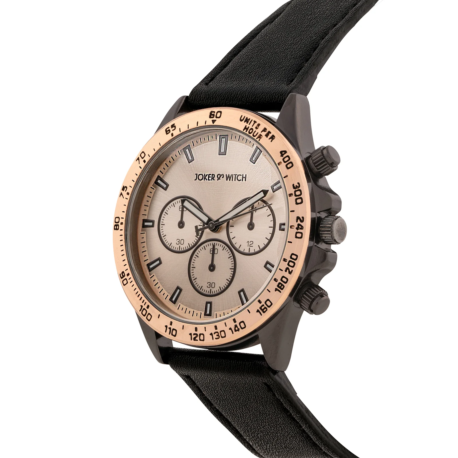 Apex Rose Gold Large Dial Black Silicone Strap Men's Watch - Image 4