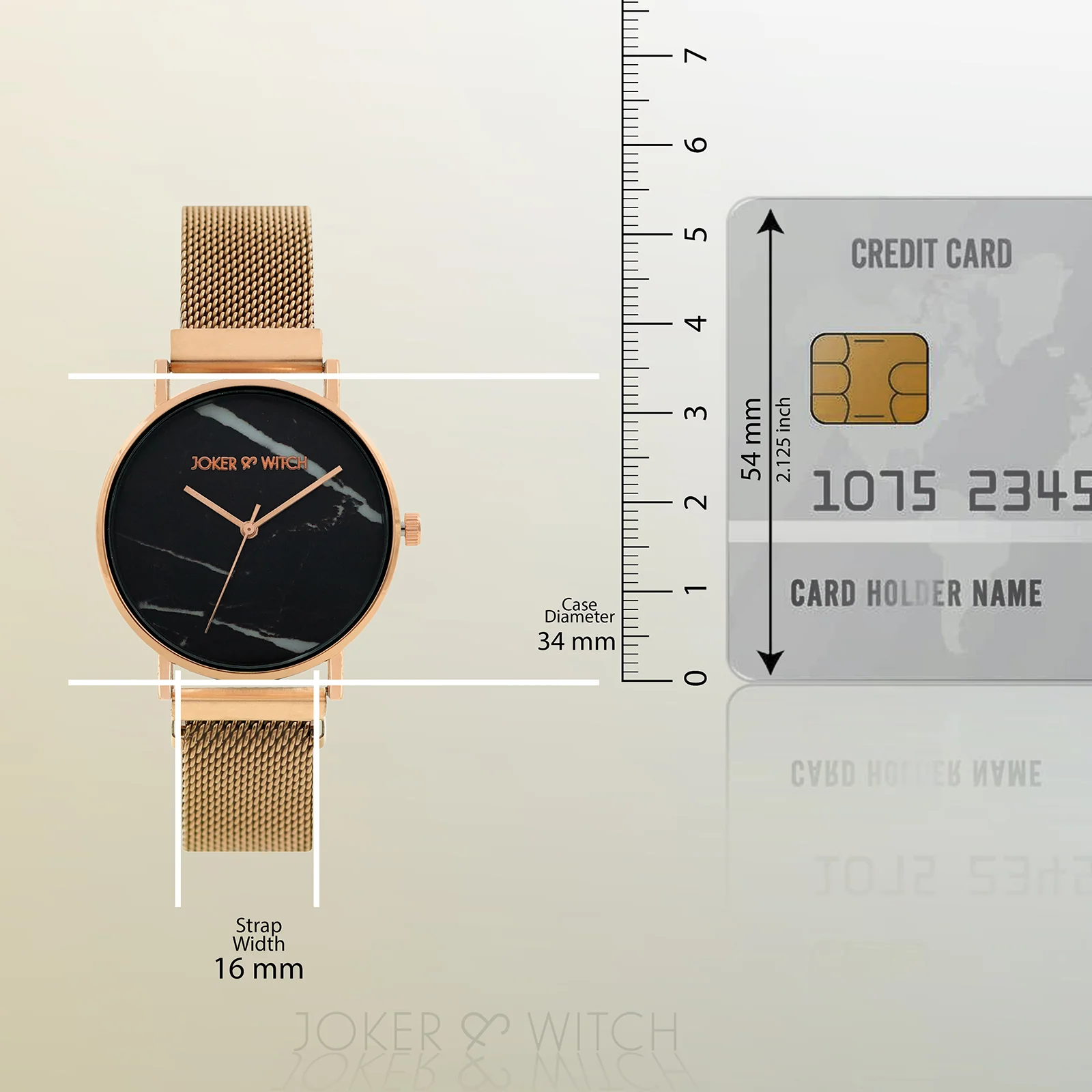 April Black Medium Dial Rose Gold Magnetic Strap Women's Watch - Image 6