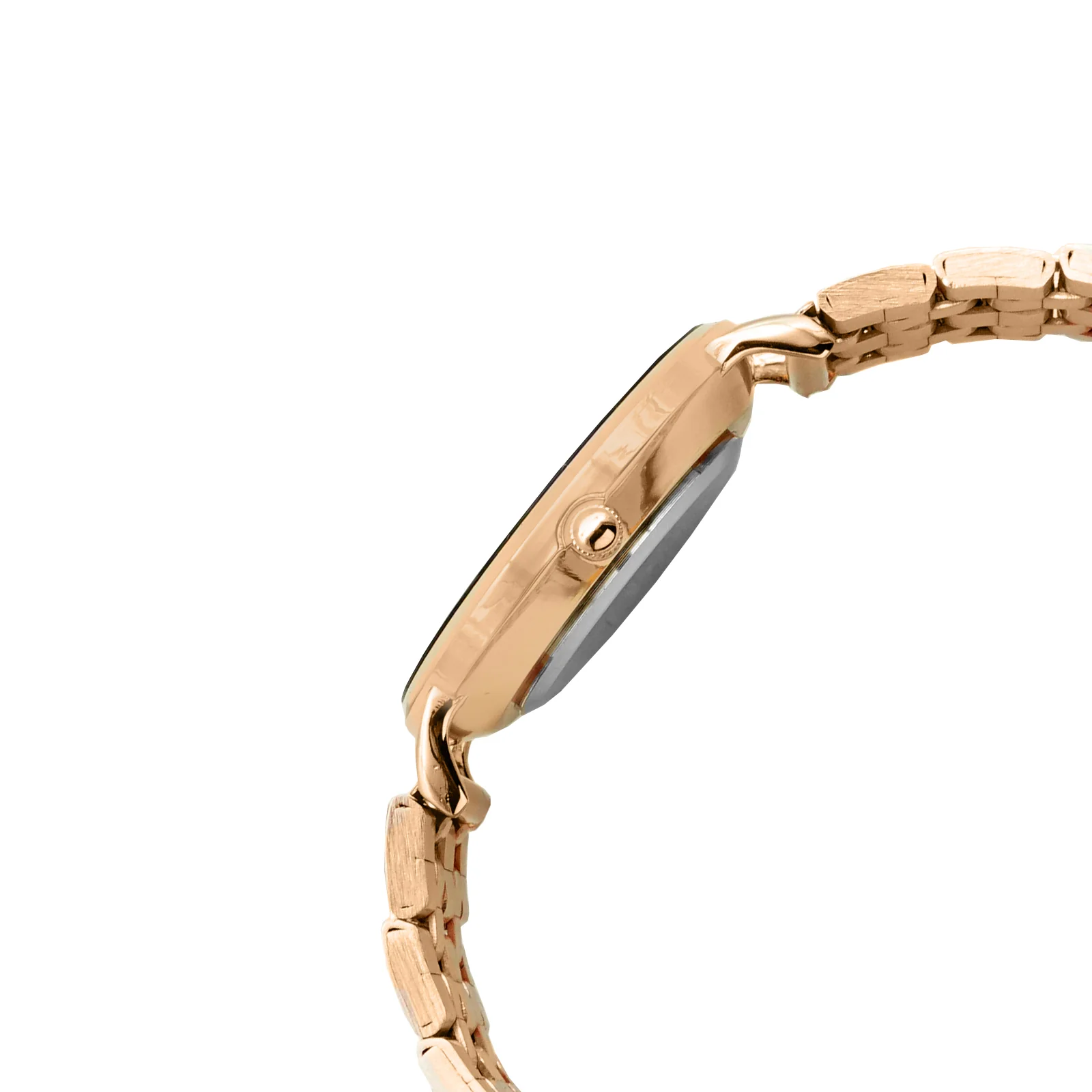 April Black Medium Dial Rose Gold Linked Chain Strap Women's Watch - Image 4