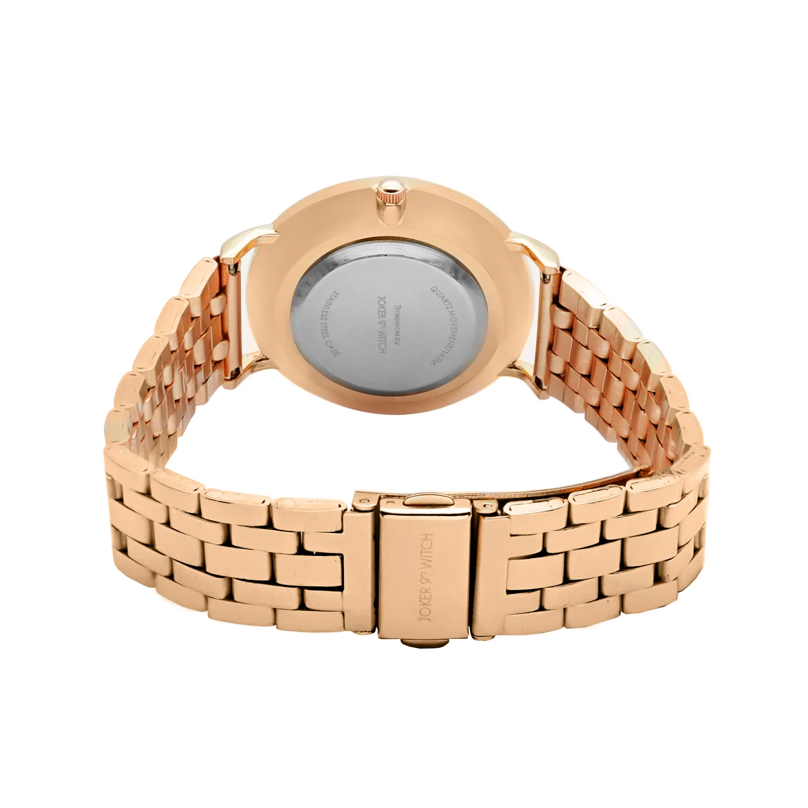 April Black Medium Dial Rose Gold Linked Chain Strap Women's Watch - Image 6