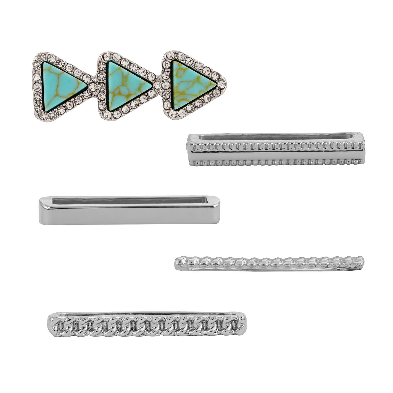 Aqua Azure Silver Ring Watch Charm - Image 3