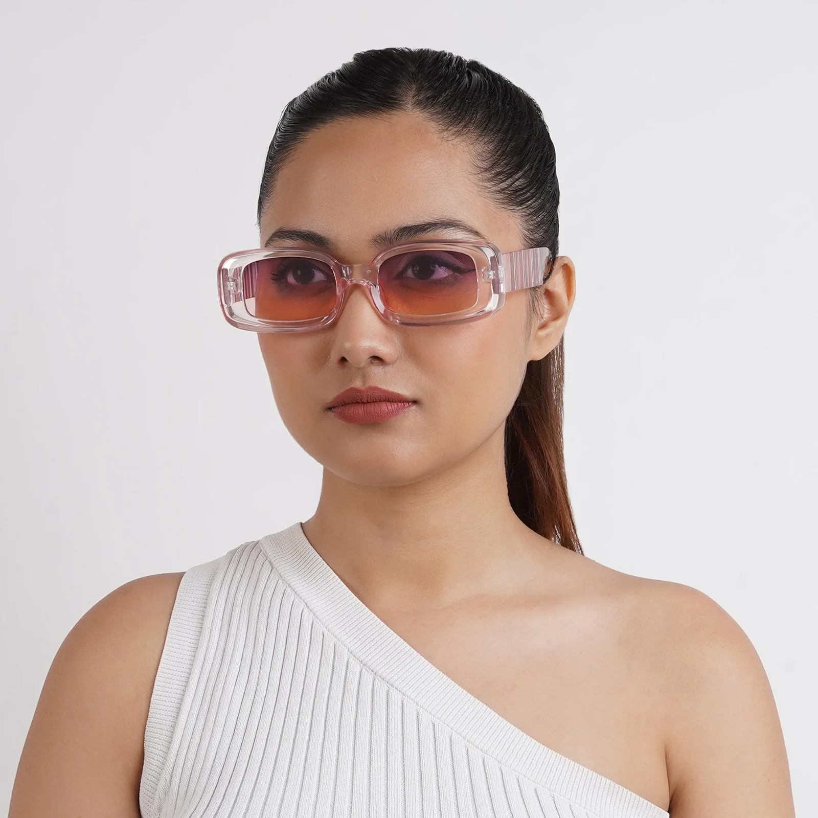 Arcadia Rectangular Pink Sunglasses - Image 6