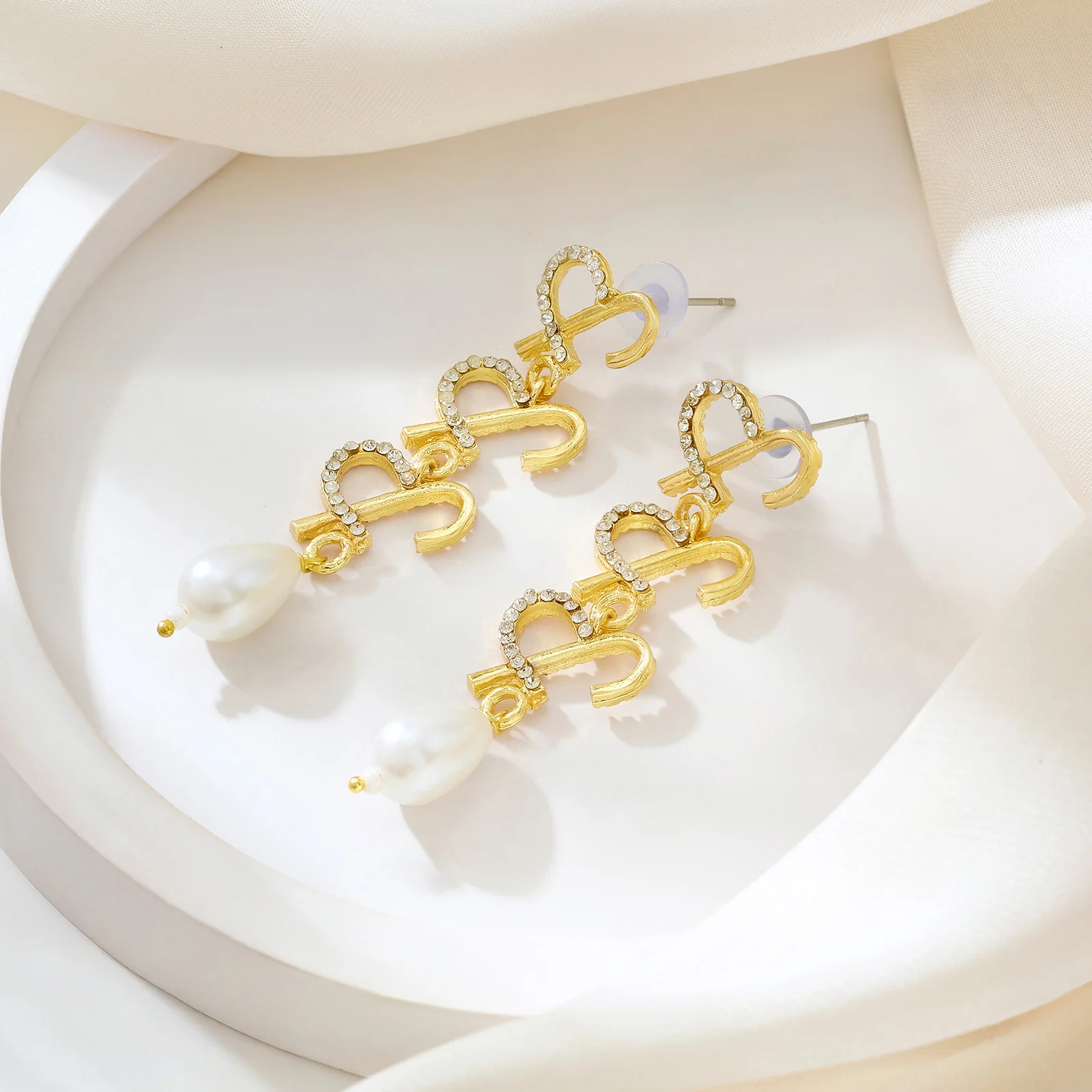 Aria Monogram Gold Earring - Image 2