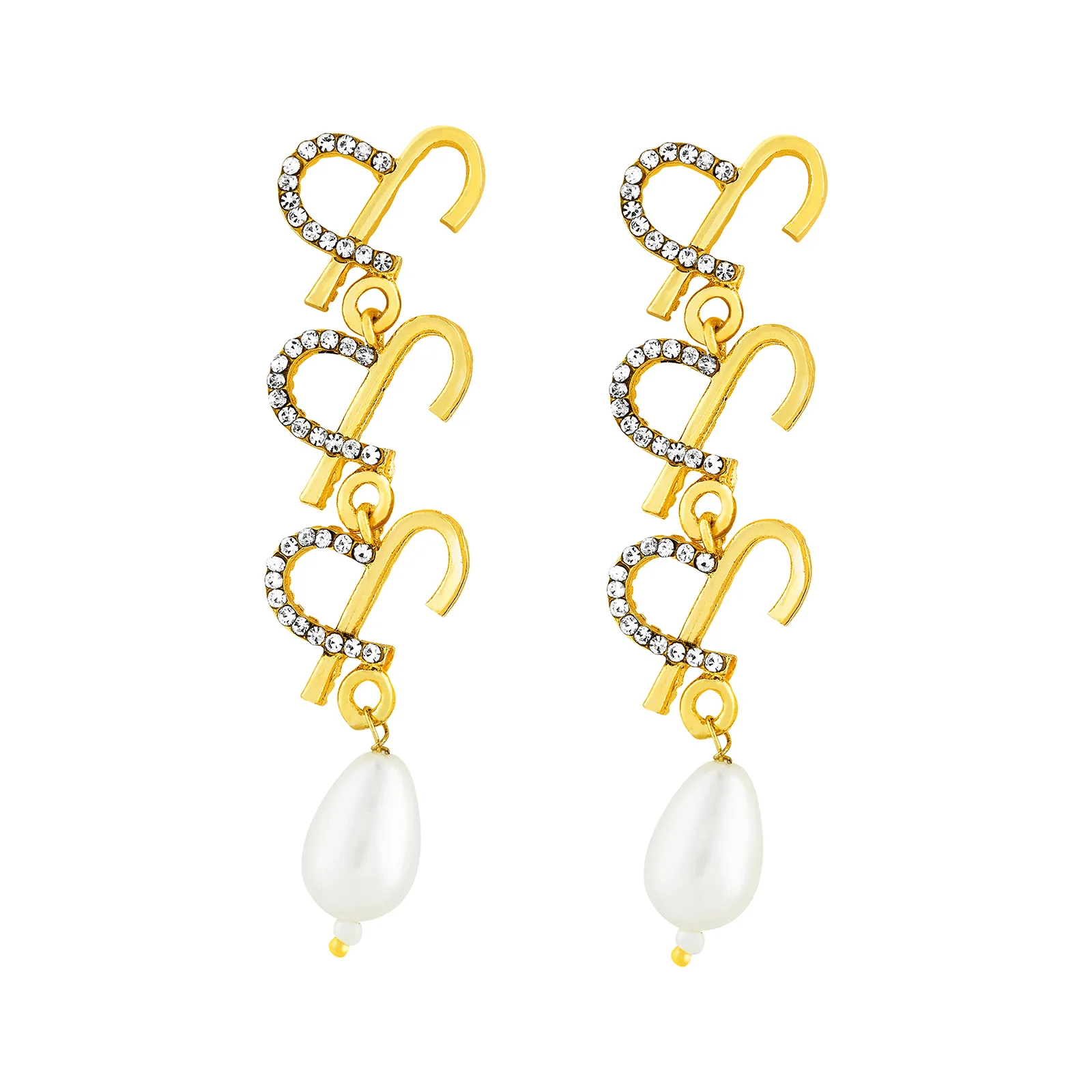 Aria Monogram Gold Earring - Image 3