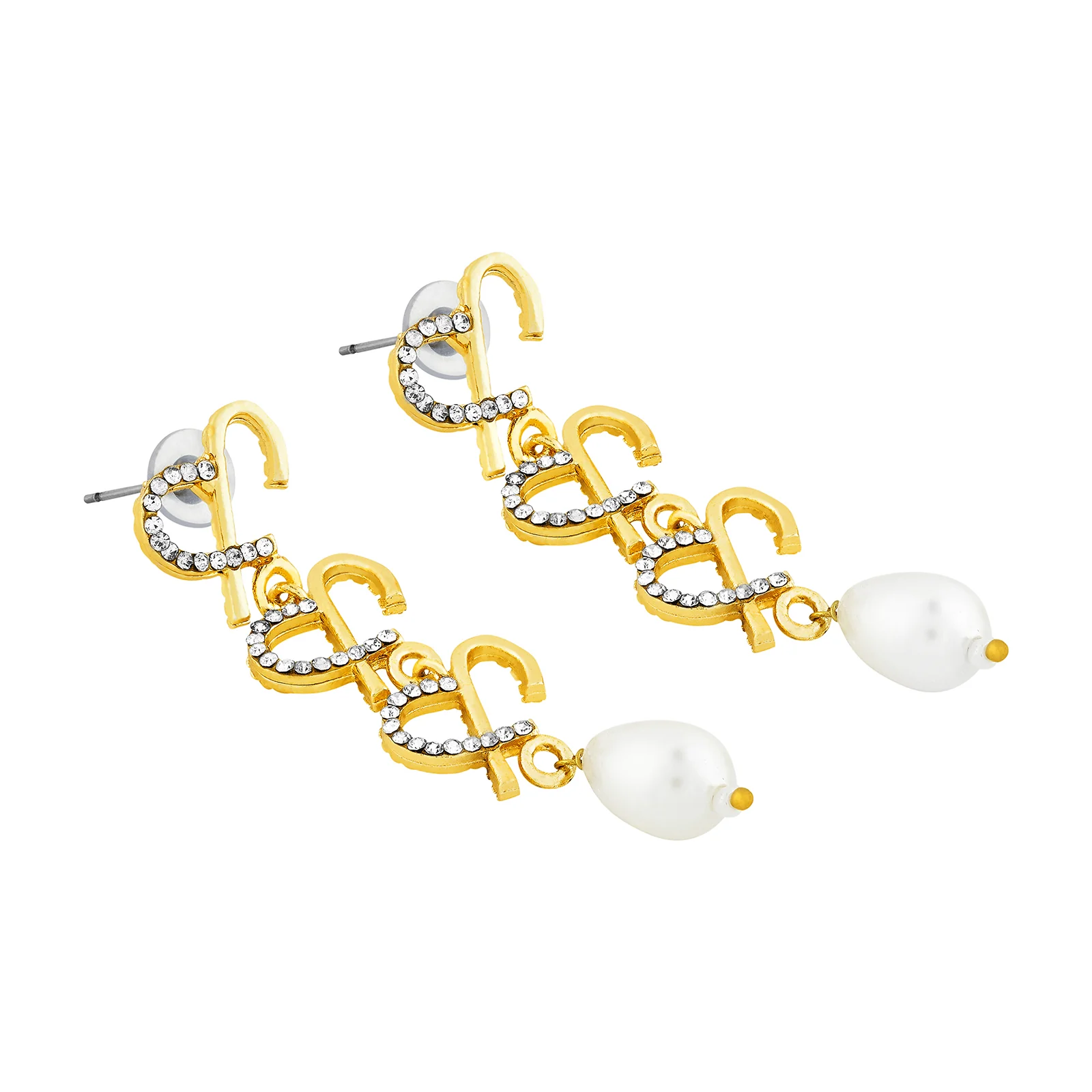 Aria Monogram Gold Earring - Image 4