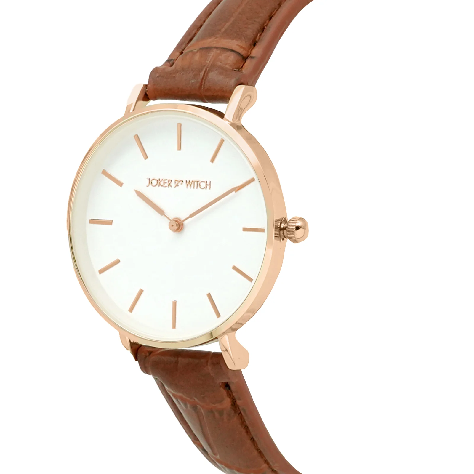 Ariana White Medium Dial Brown Croc Strap Women's Watch - Image 3