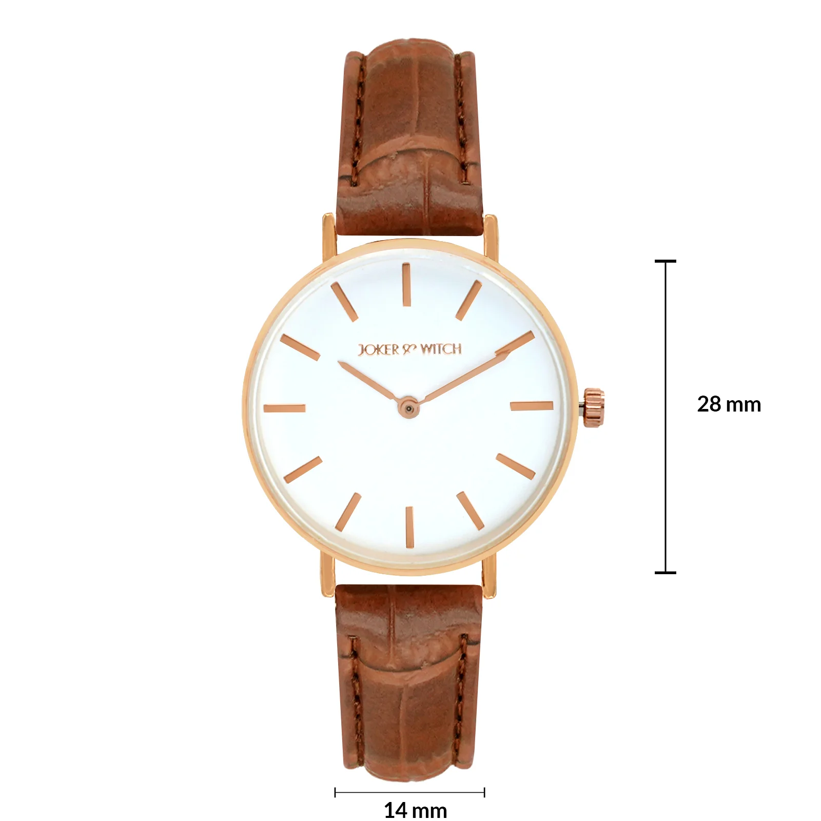 Ariana White Medium Dial Brown Croc Strap Women's Watch - Image 6