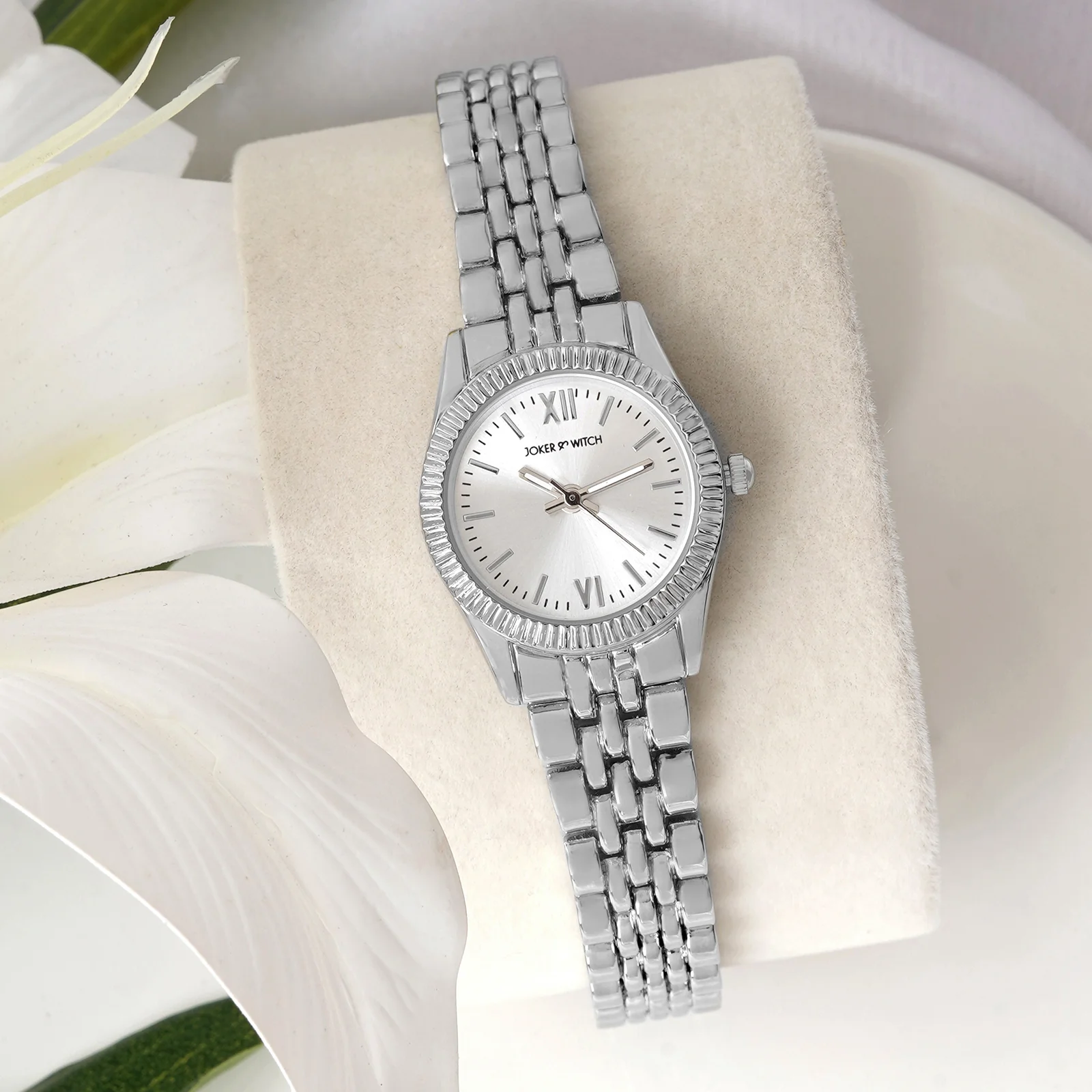 Arina Silver Mini Dial Linked Chain Strap Women's Watch - Image 3