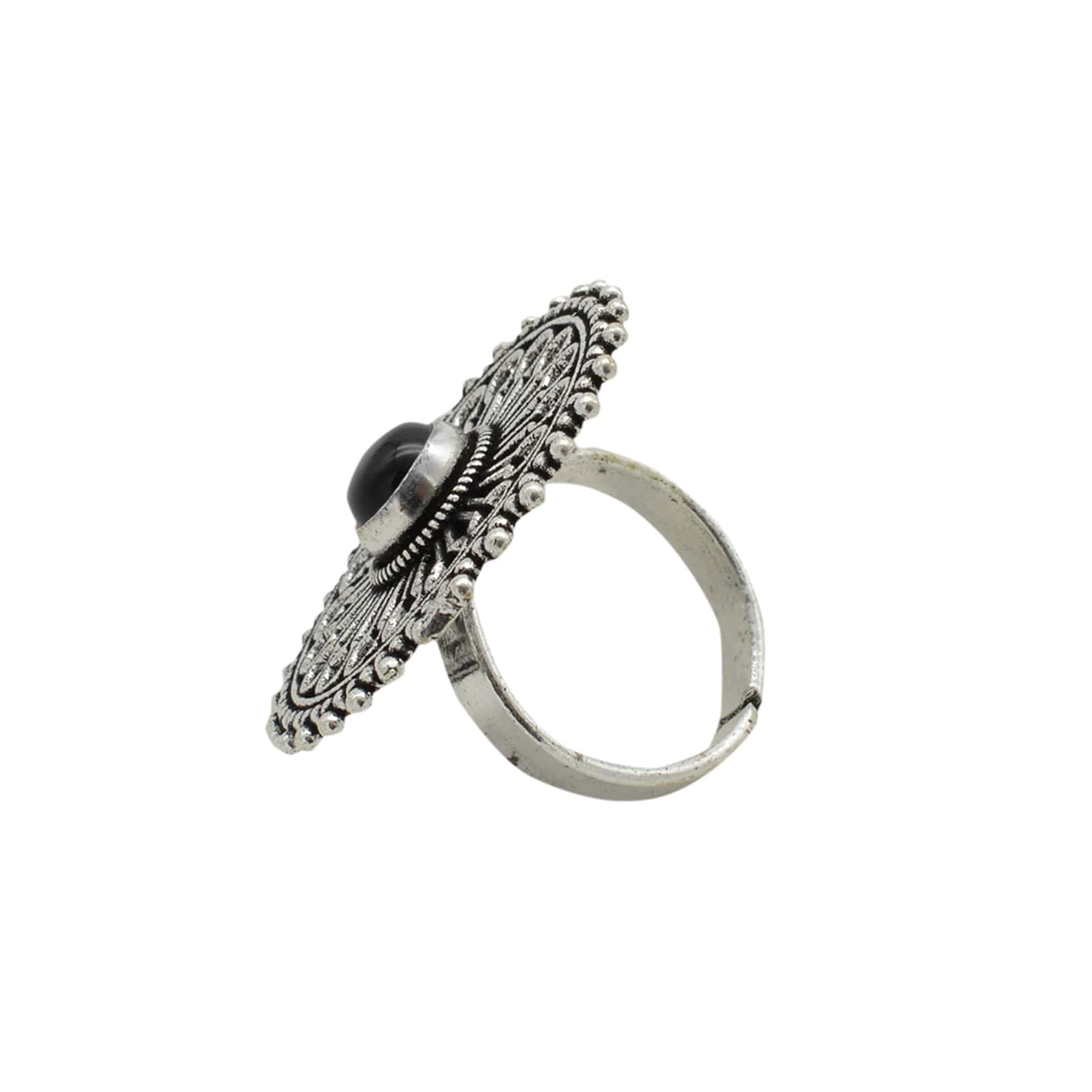 Aruna Black Silver Oxidized Ring - Image 3