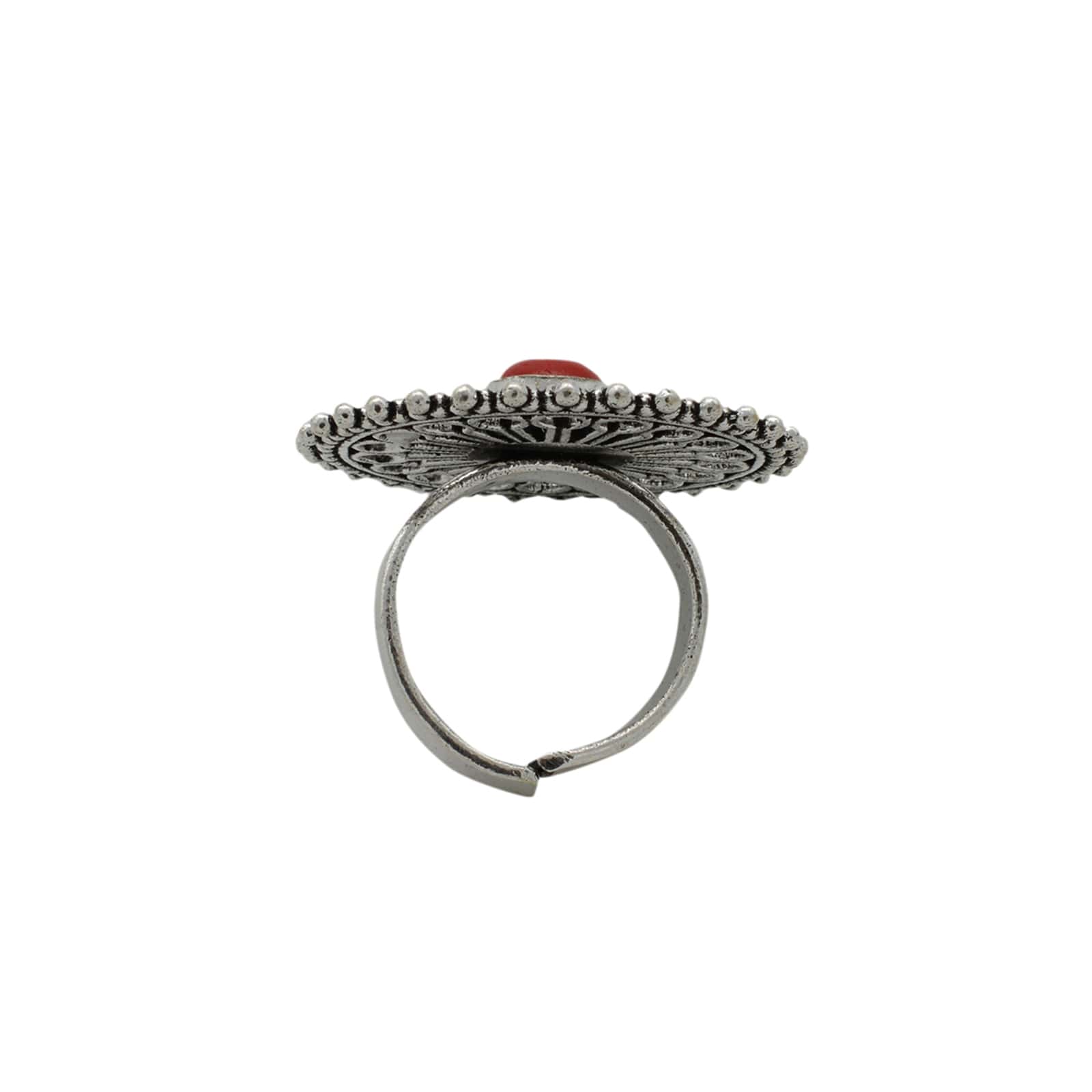 Aruna Red Silver Oxidized Ring - Image 4