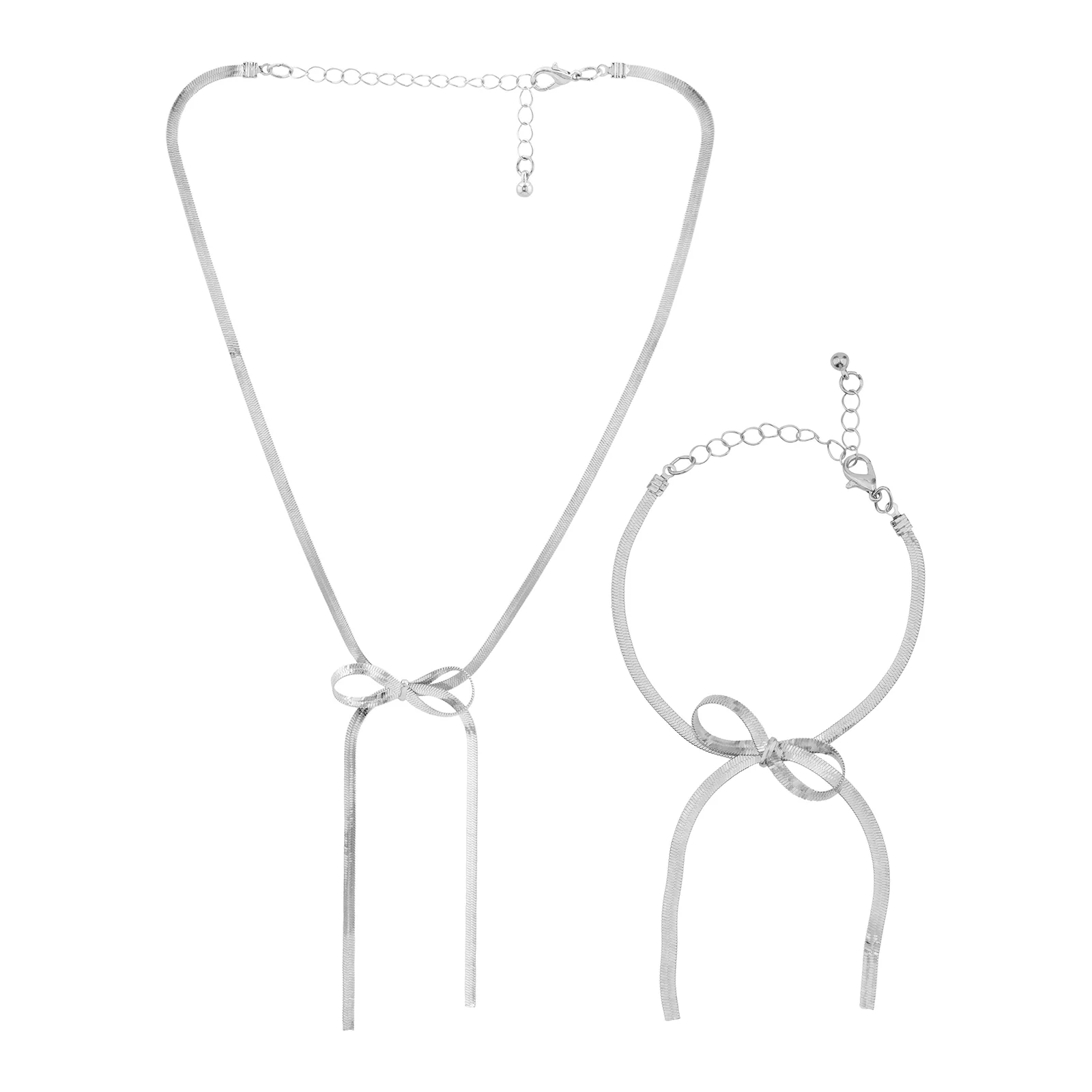 Audrey Bow Style Necklace and Bracelet Set - Image 3