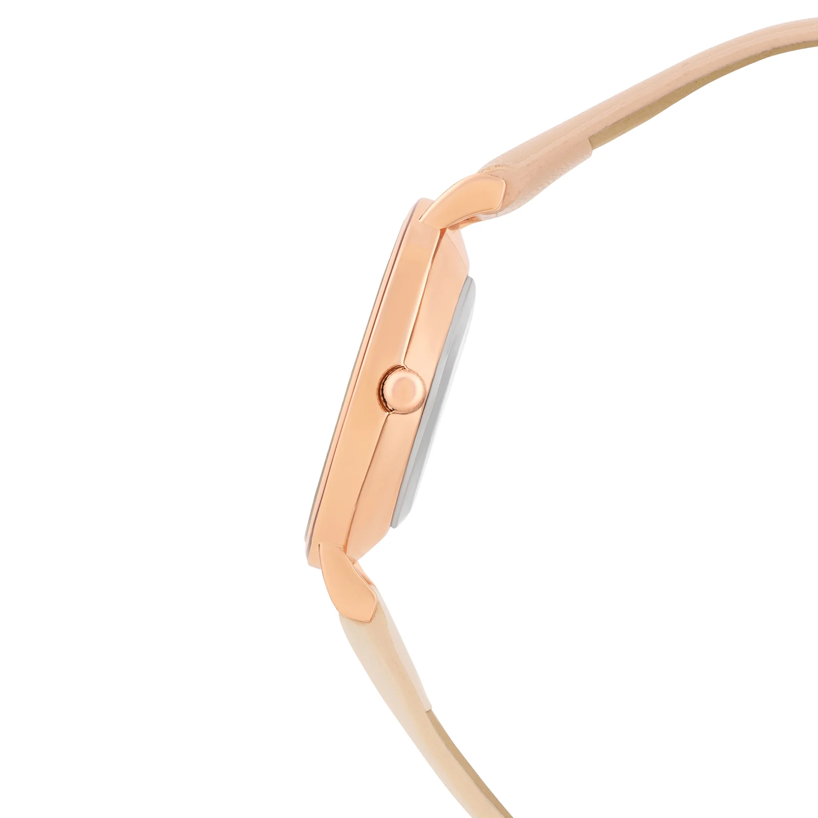 Aurora White Medium Dial Beige PU Strap Women's Watch - Image 5
