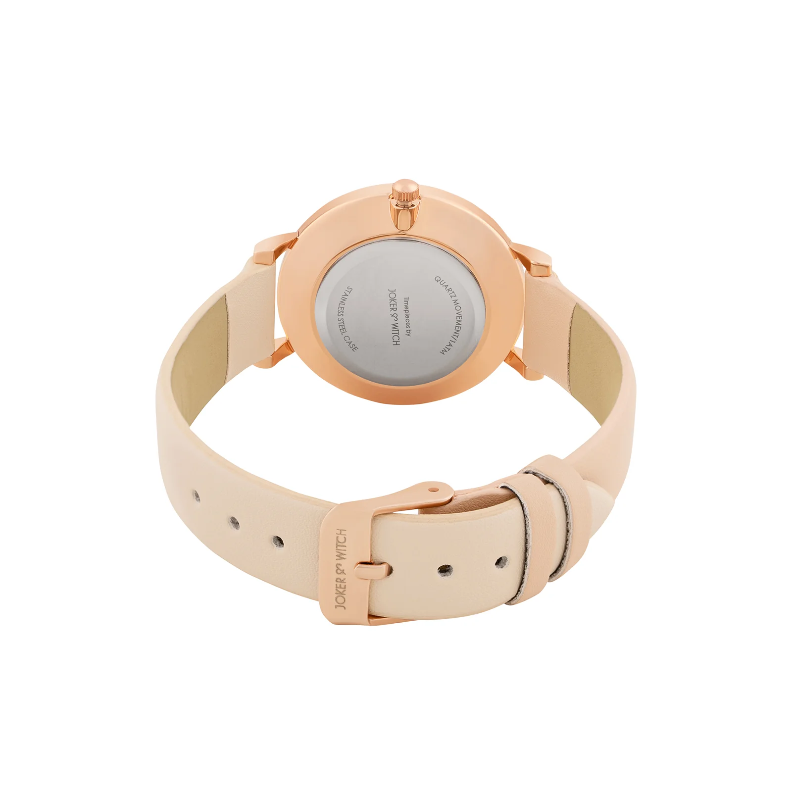 Aurora White Medium Dial Beige PU Strap Women's Watch - Image 6