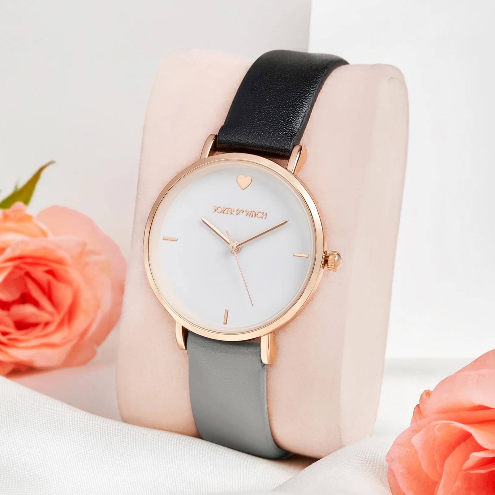 Aurora White Medium Dial Black PU Strap Women's Watch - Image 2