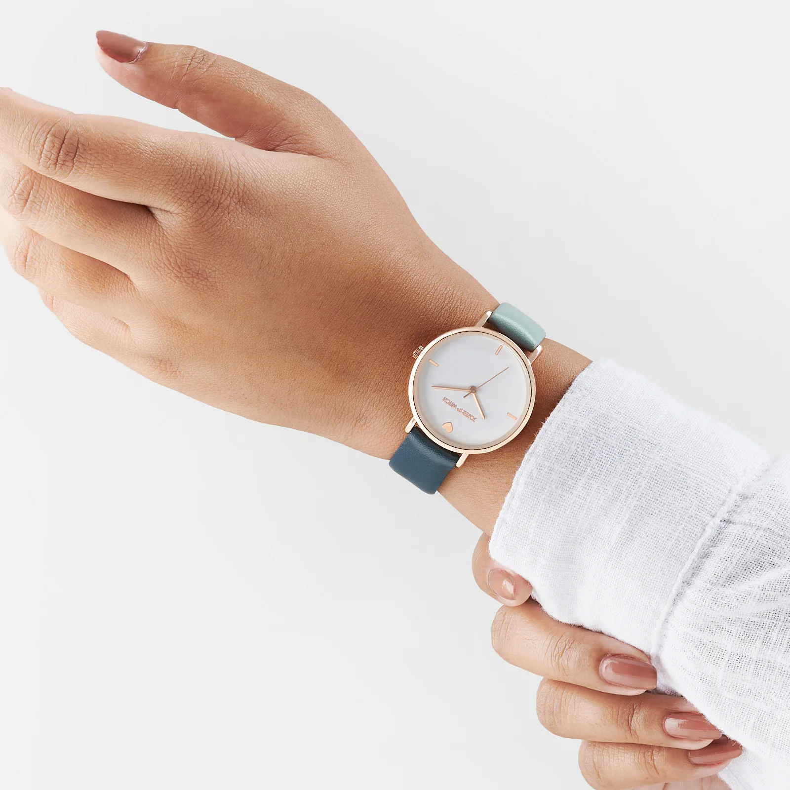 Aurora White Medium Dial Blue PU Strap Women's Watch - Image 2