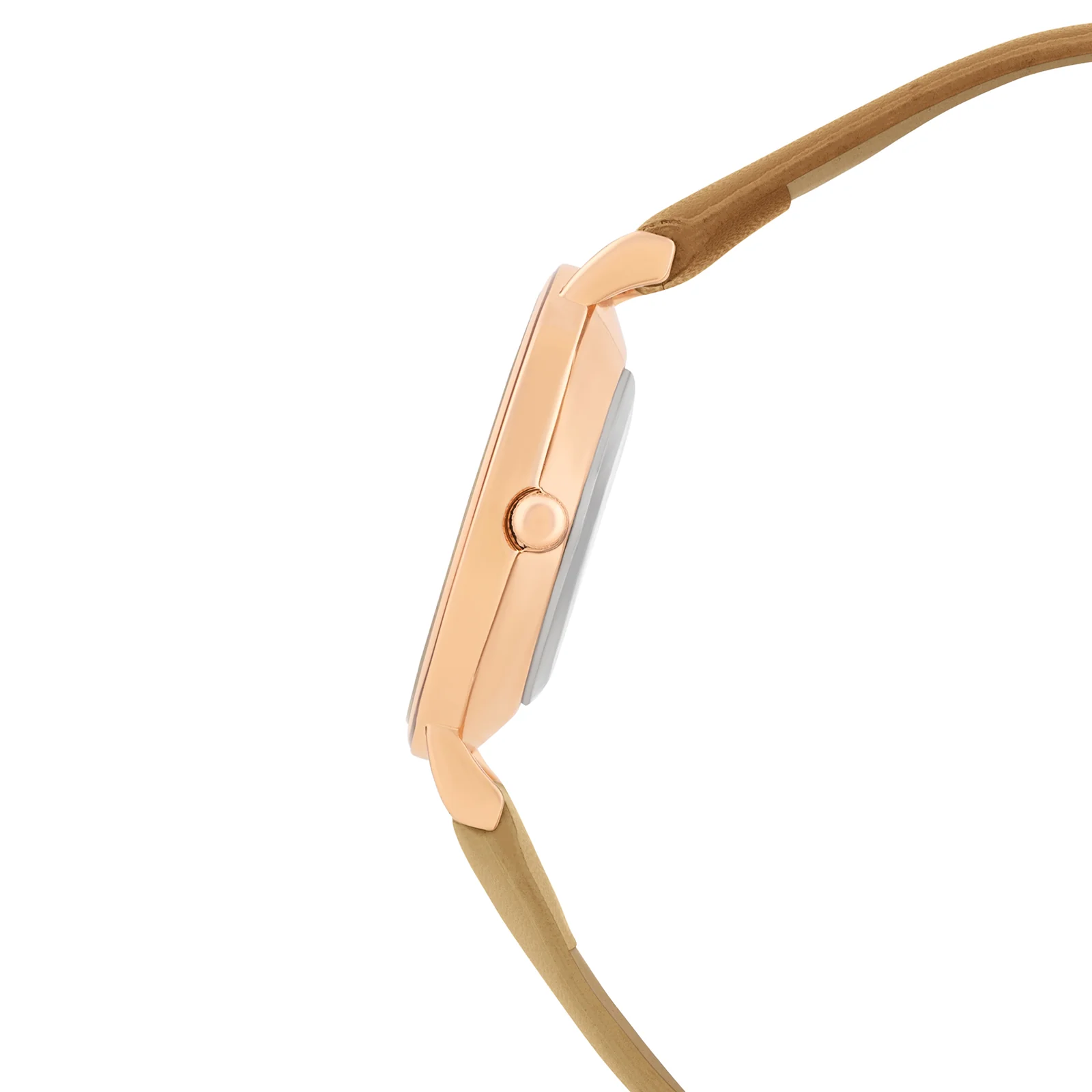 Aurora White Medium Dial Tan PU Strap Women's Watch - Image 5