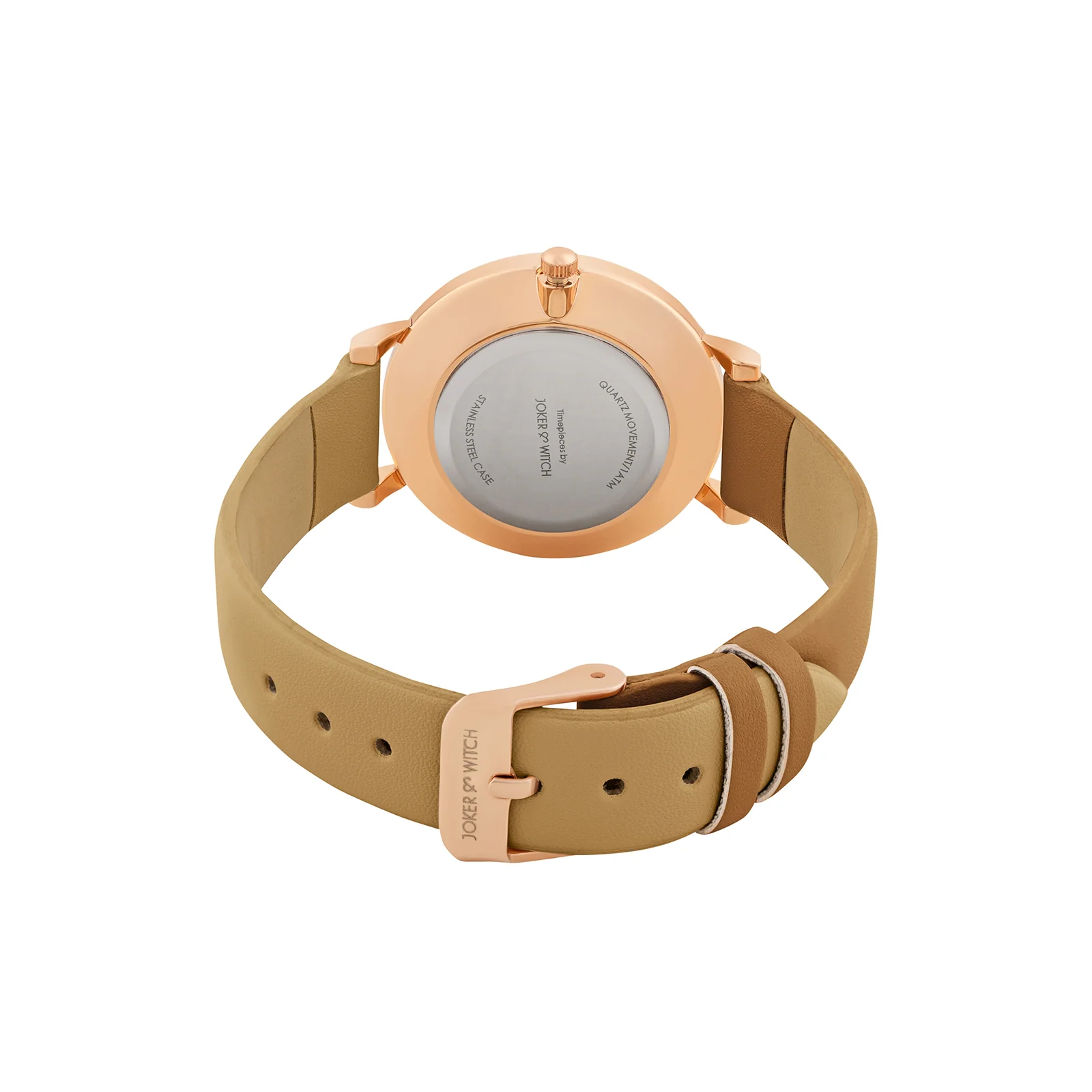 Aurora White Medium Dial Tan PU Strap Women's Watch - Image 6