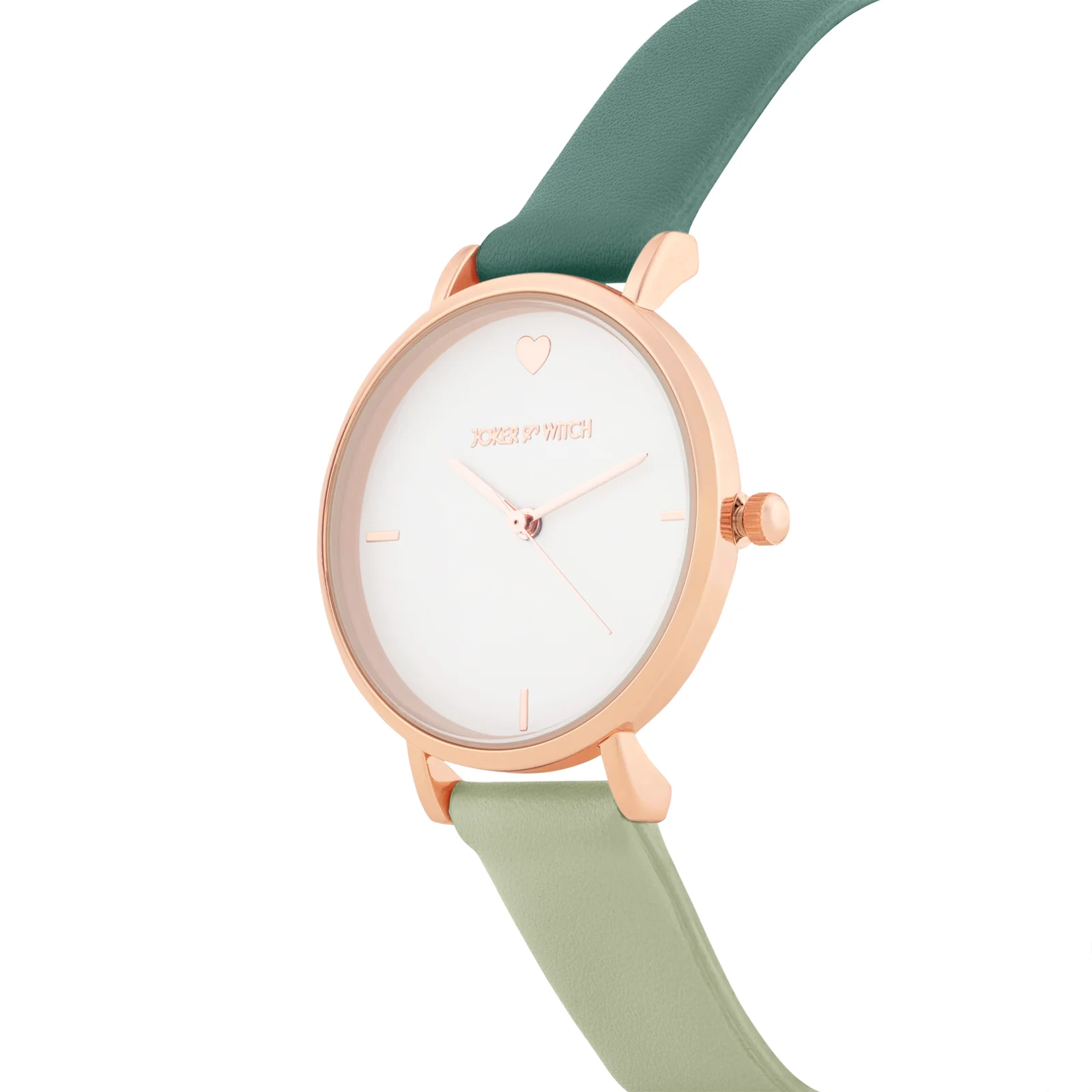 Aurora White Medium Dial Green PU Strap Women's Watch - Image 4