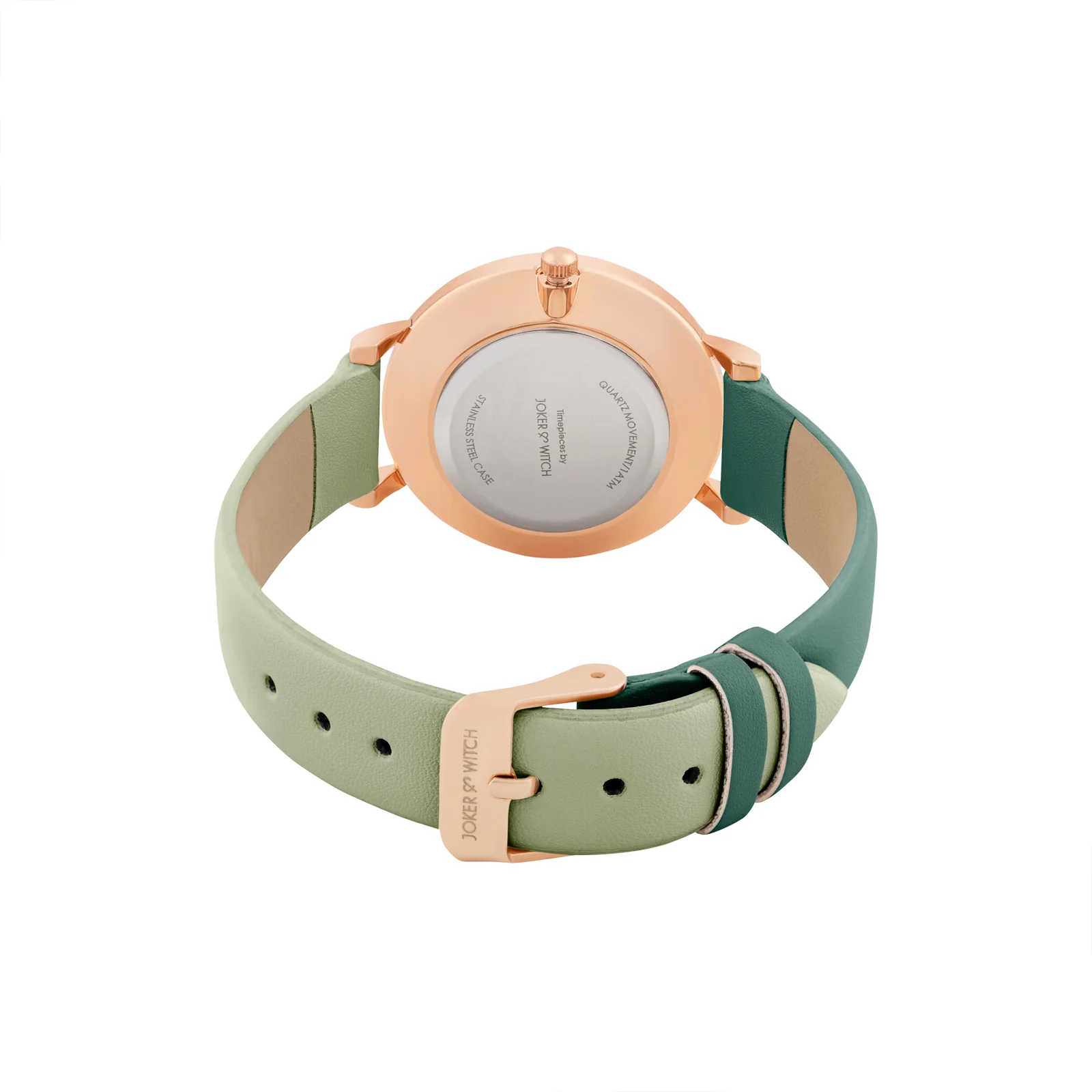 Aurora White Medium Dial Green PU Strap Women's Watch - Image 6