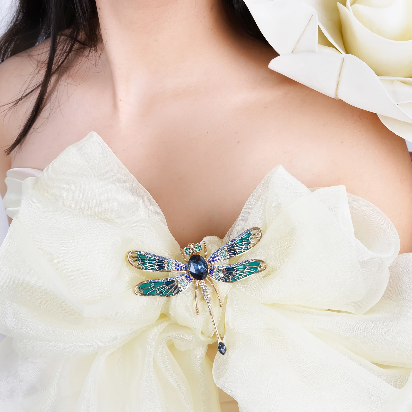 Axl Blue Rhinestone Brooch - Image 2