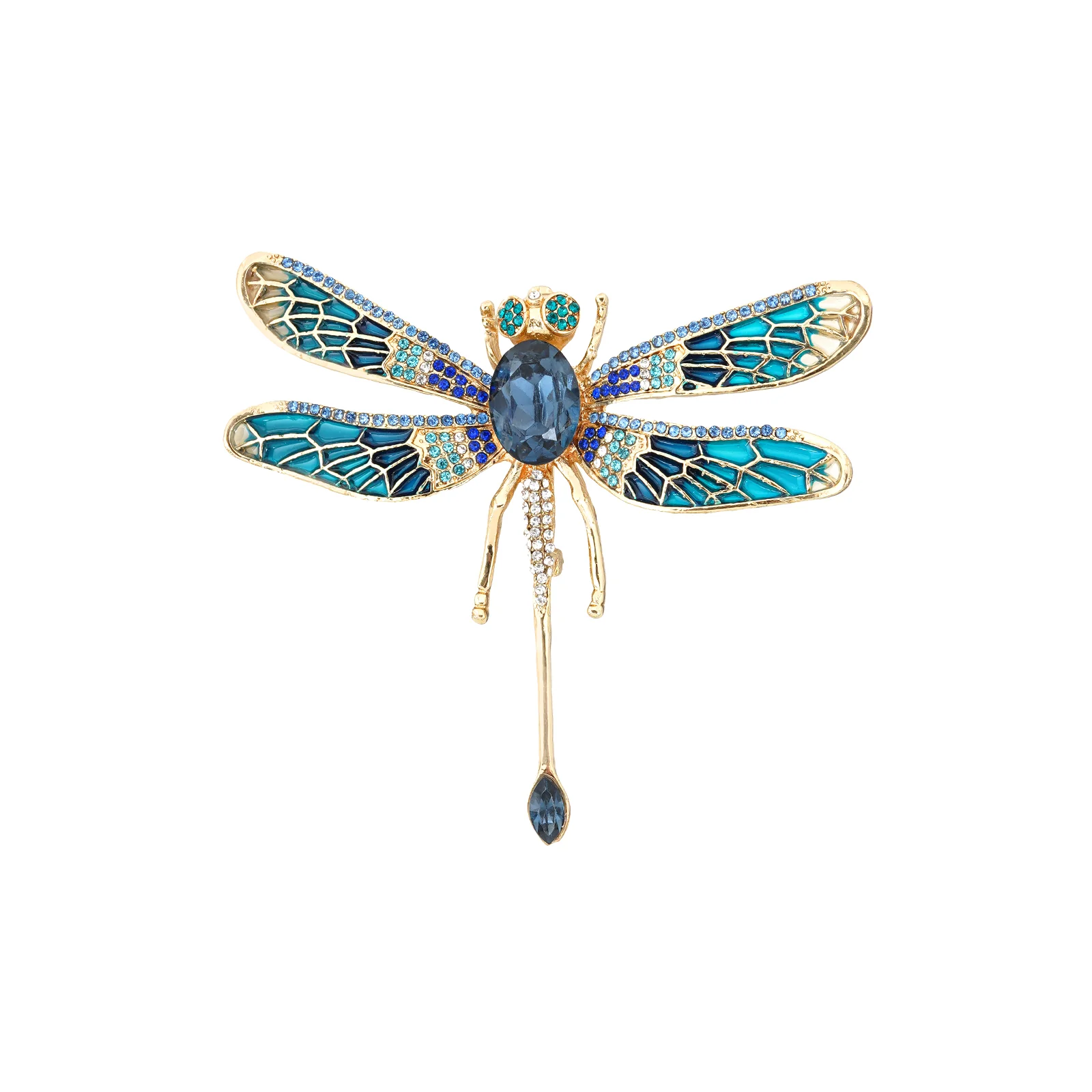 Axl Blue Rhinestone Brooch - Image 3