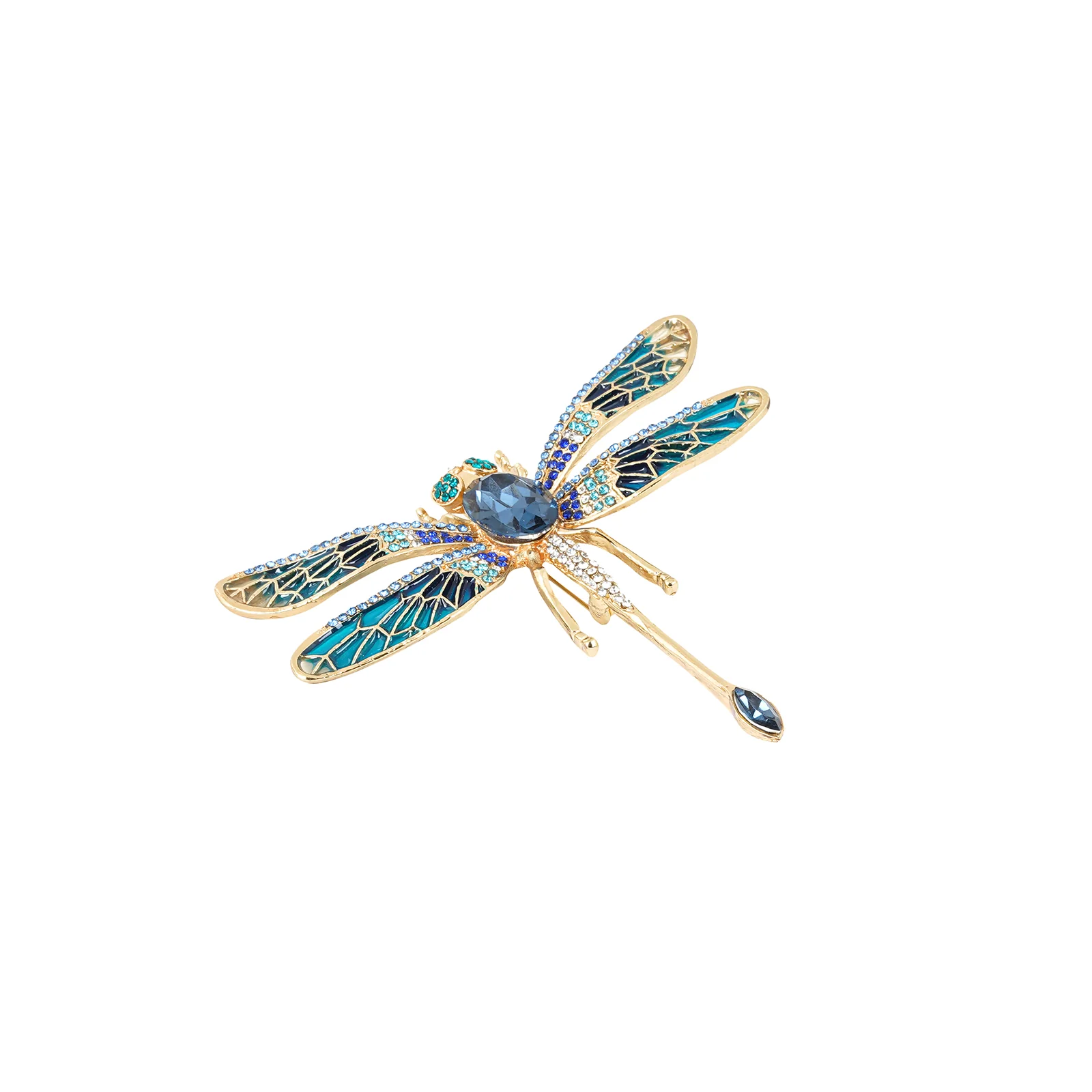 Axl Blue Rhinestone Brooch - Image 4