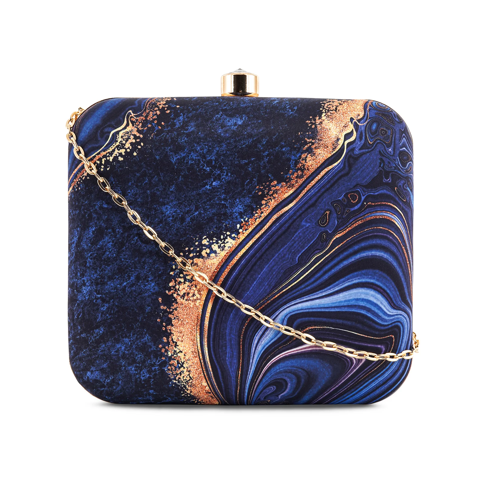 Azzure Quartz Blue Printed Clutch - Image 3