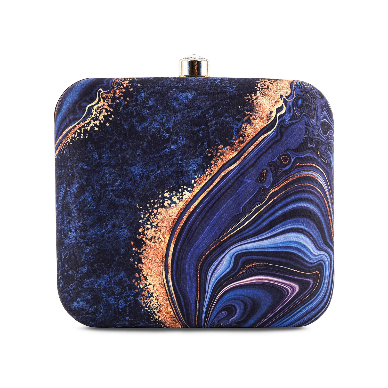 Azzure Quartz Blue Printed Clutch - Image 4