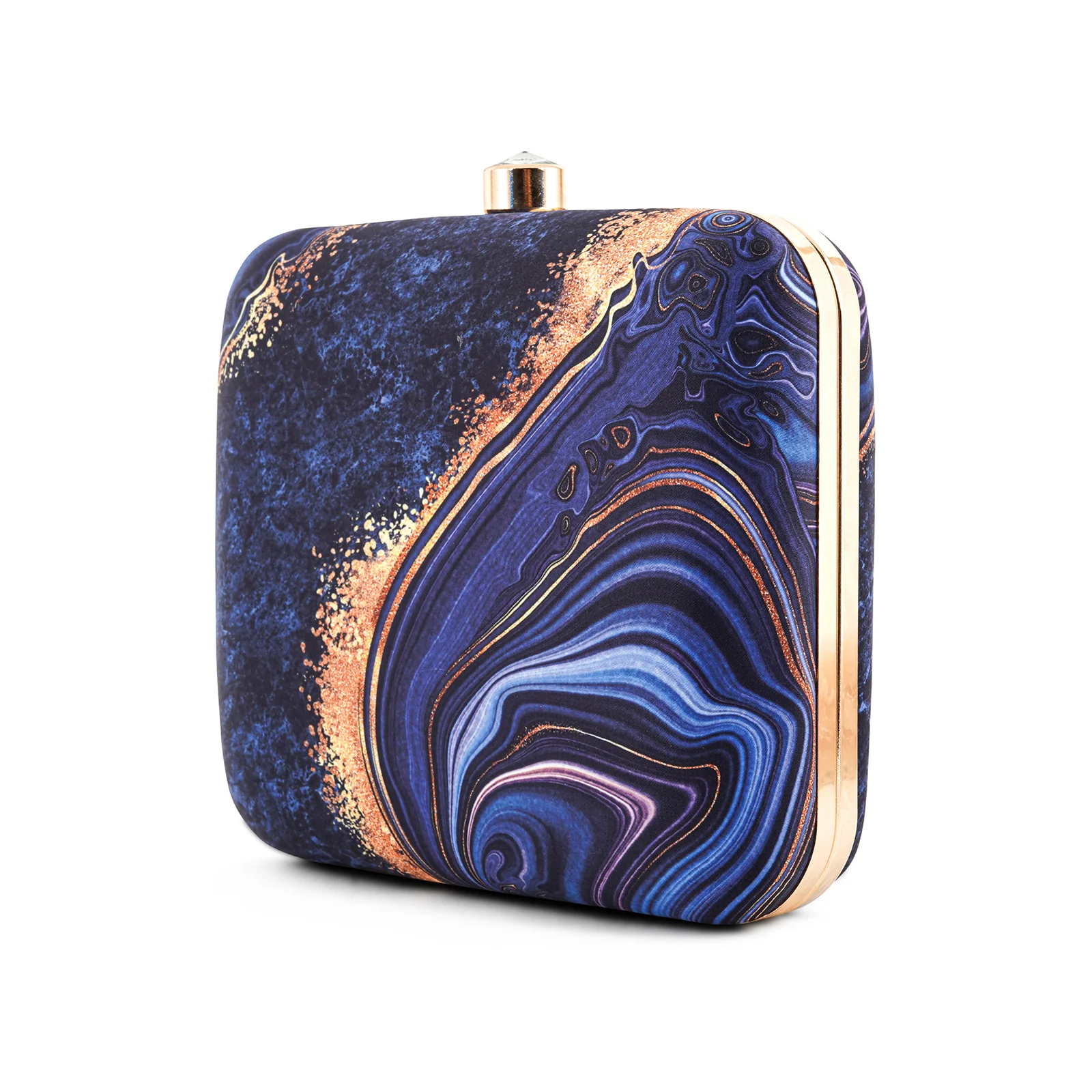 Azzure Quartz Blue Printed Clutch - Image 5