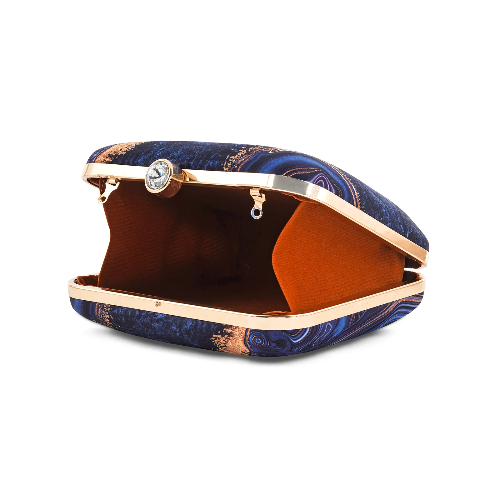 Azzure Quartz Blue Printed Clutch - Image 7