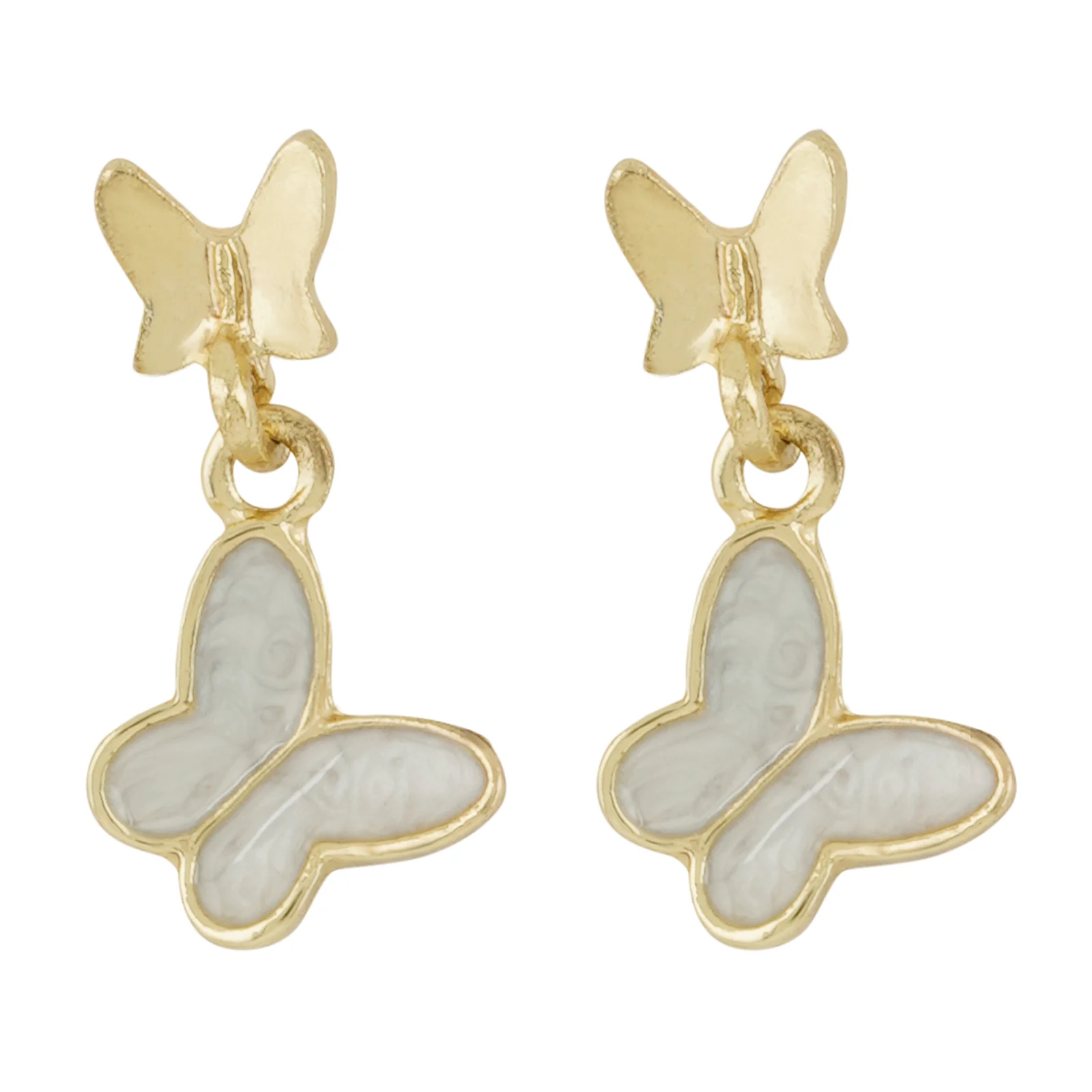 Bailley White Butterfly Earrings - Image 3