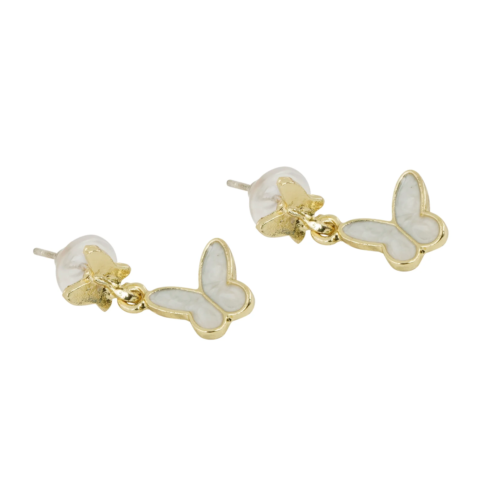 Bailley White Butterfly Earrings - Image 4