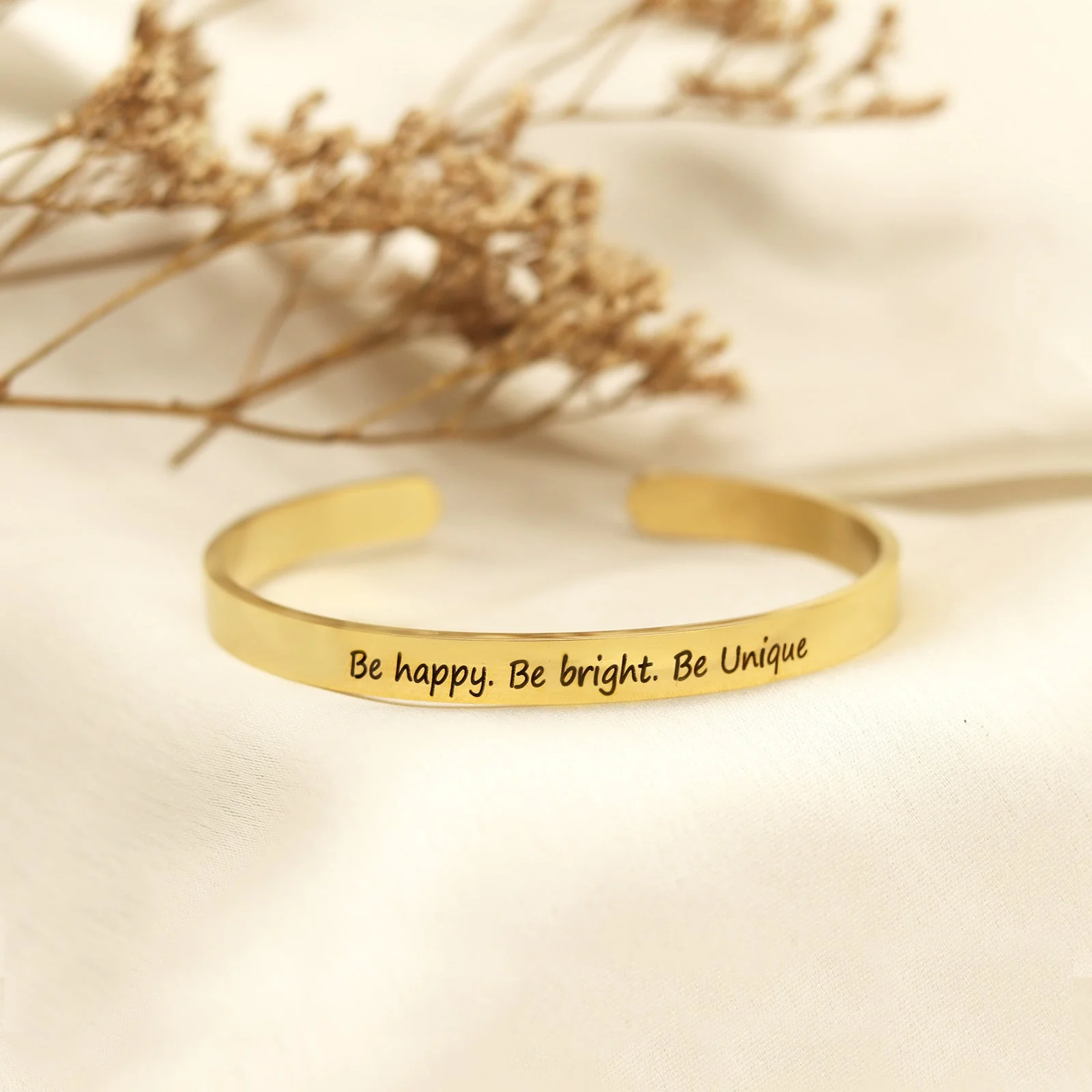 Be Happy, Be Bright, Be Unique Gold Mantra Band - Image 2
