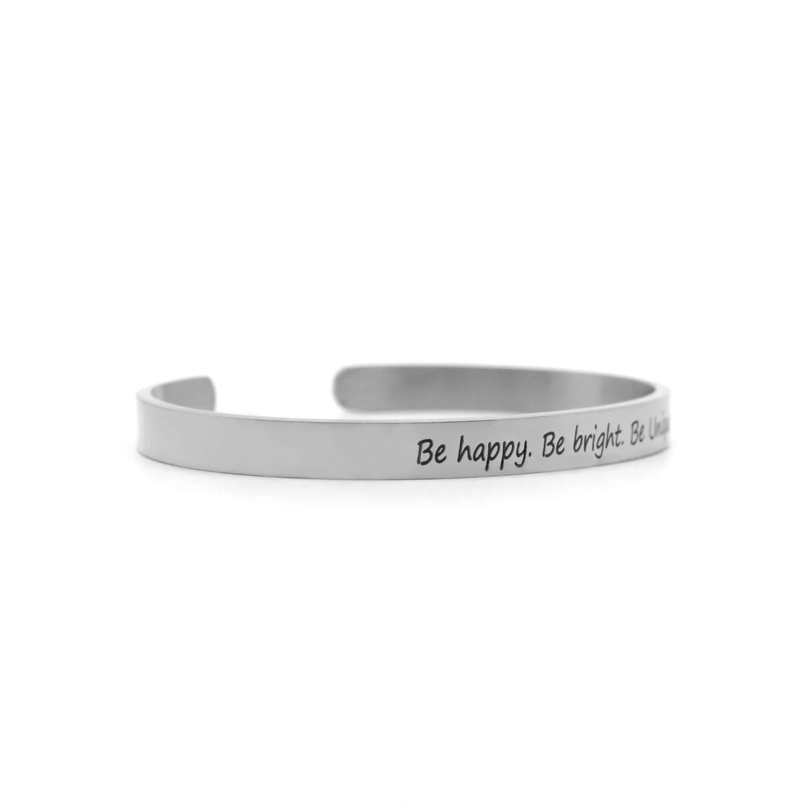 Be Happy, Be Bright, Be Unique Silver Mantra Band - Image 3